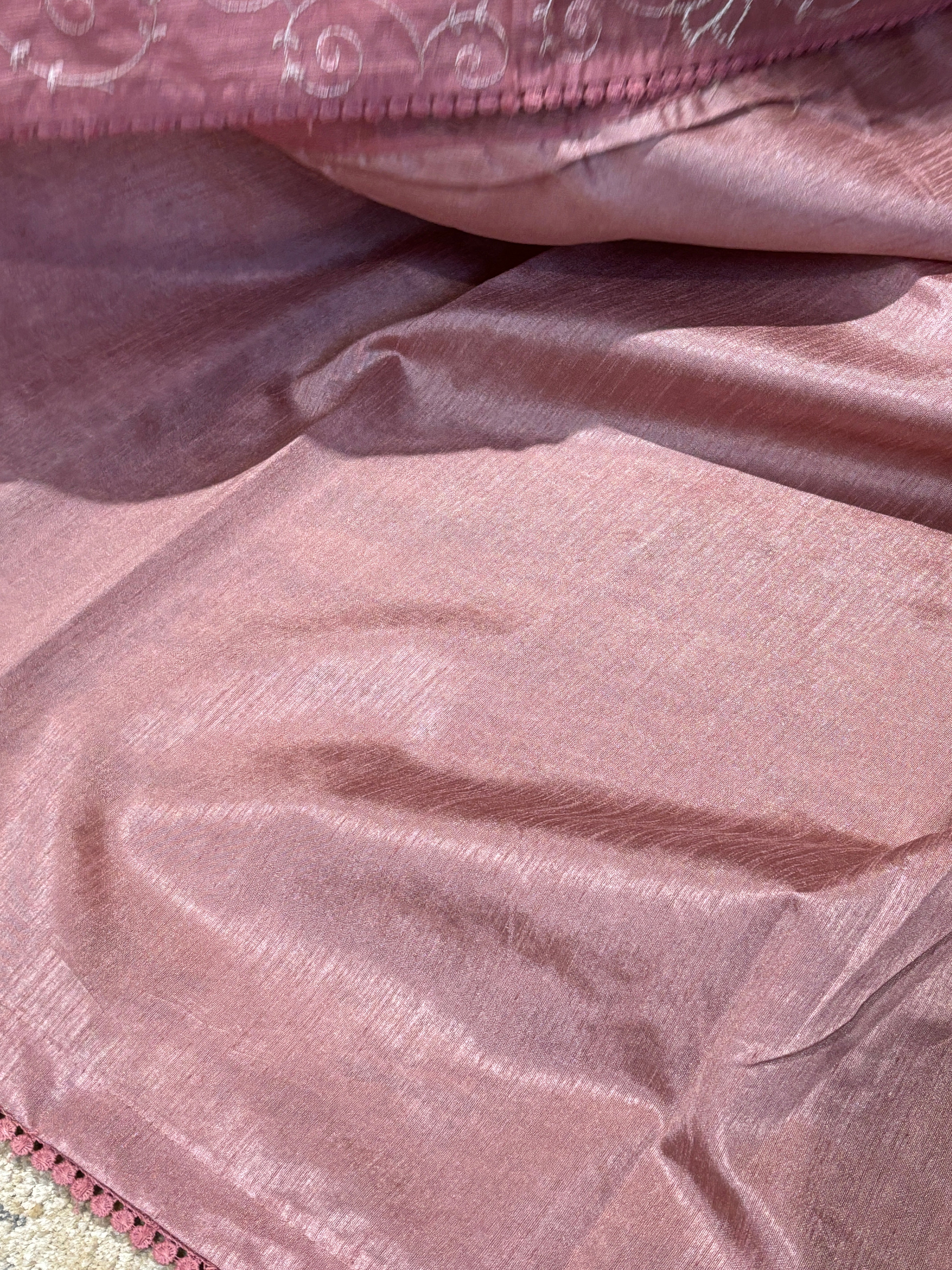 Lotus embroidery jaal supernet saree