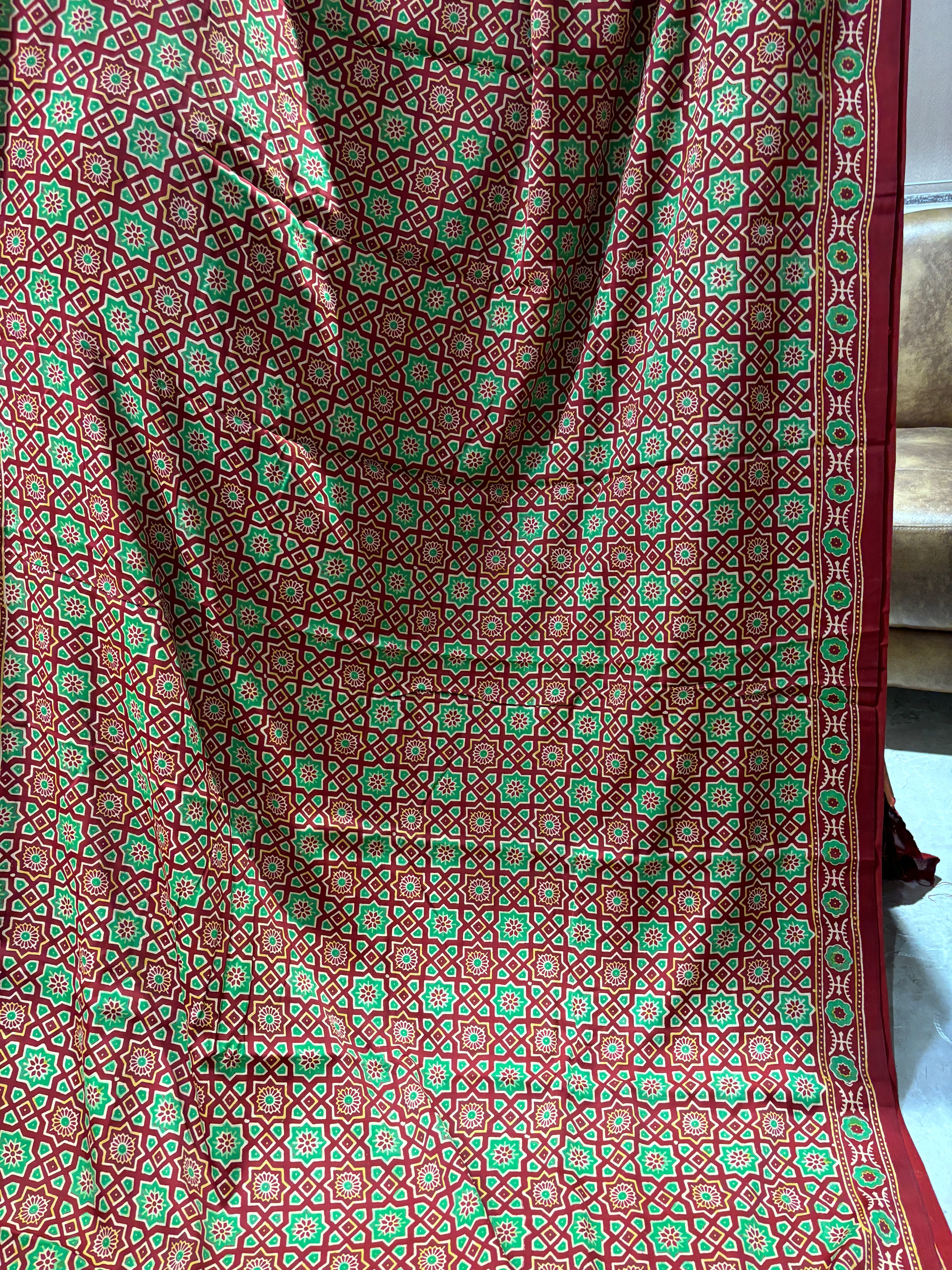 Modal silk Ajharkh sarees