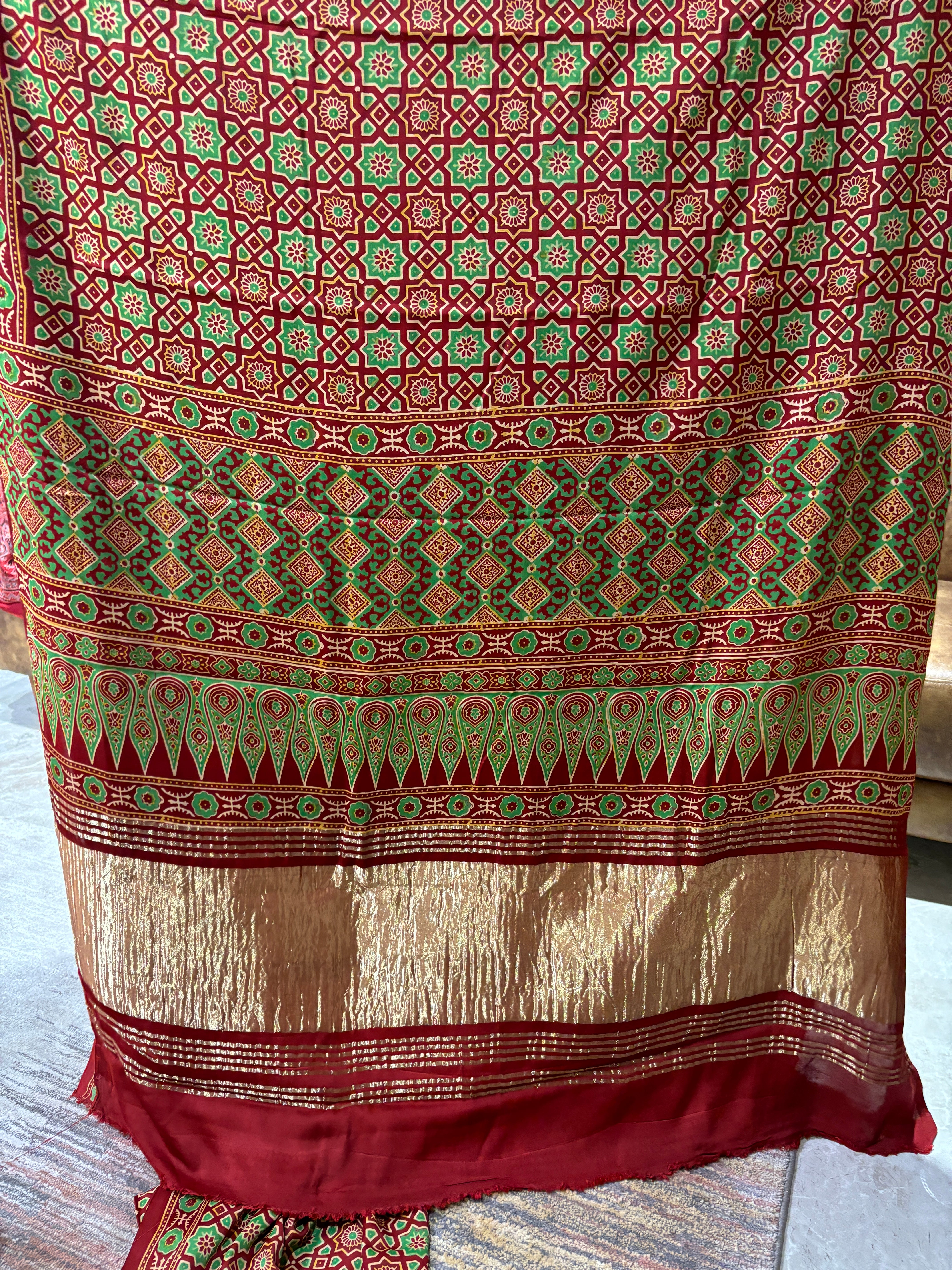 Modal silk Ajharkh sarees