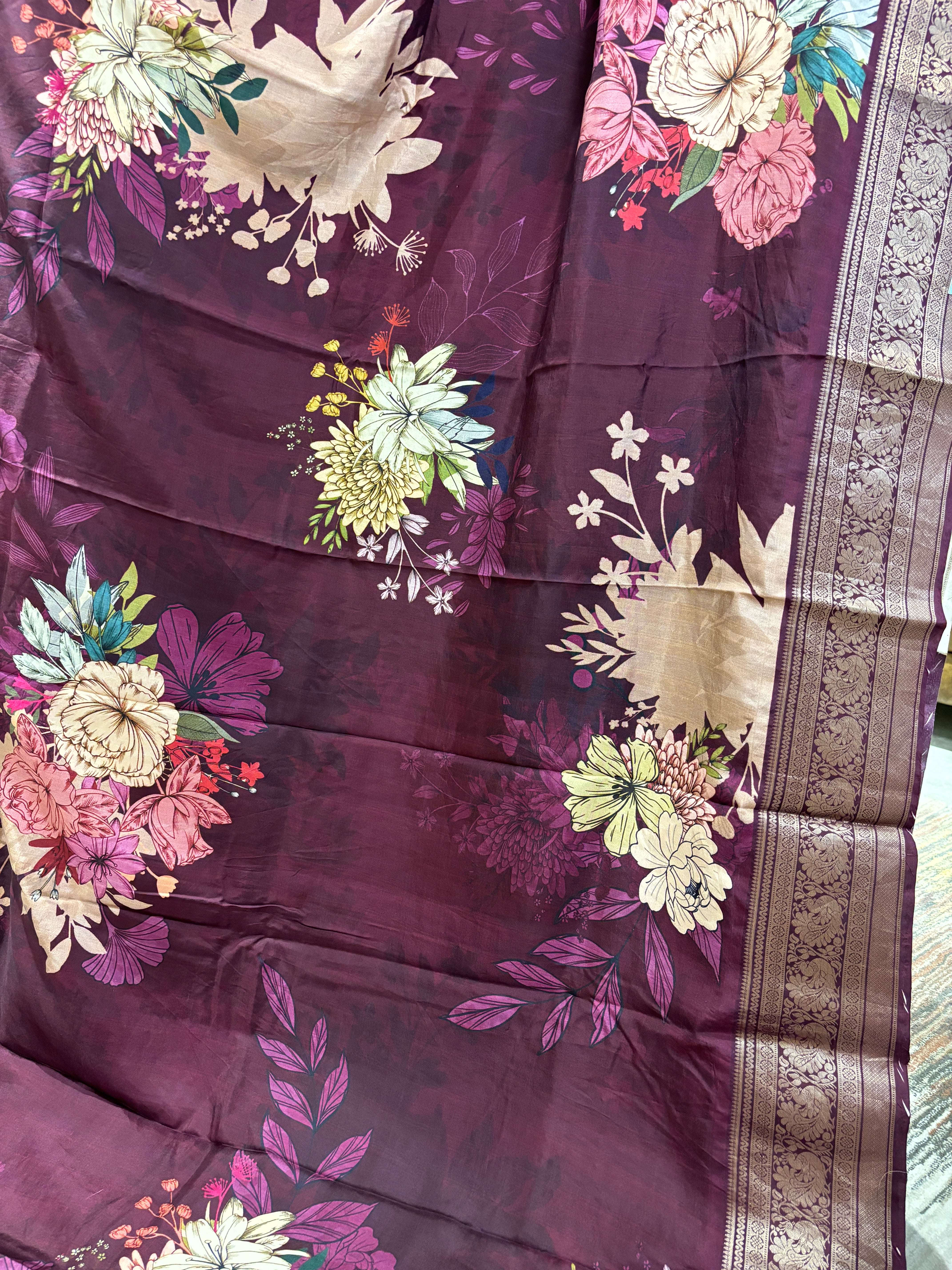 Pure silk digital printed saree