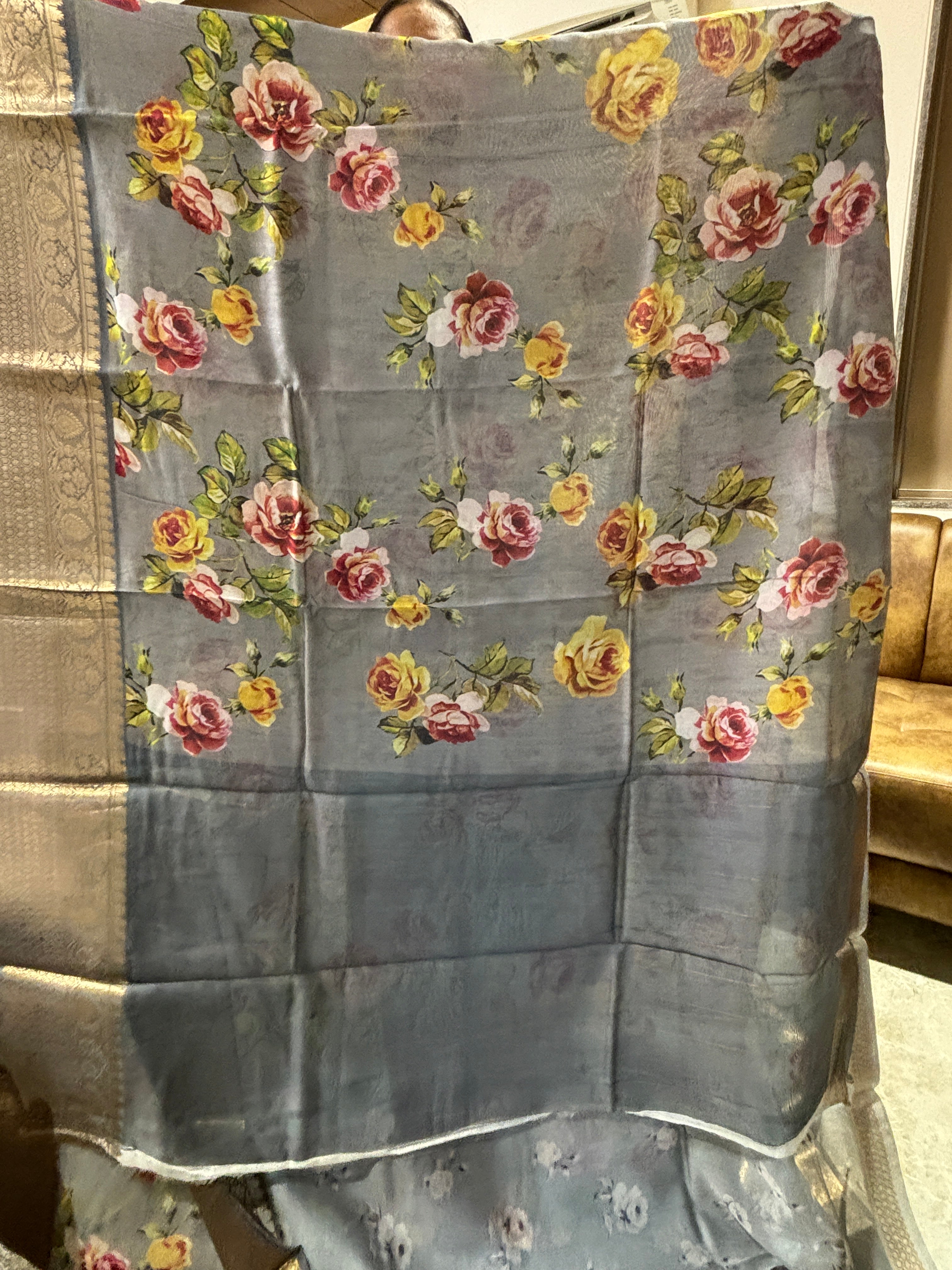 Pure georget floral sarees