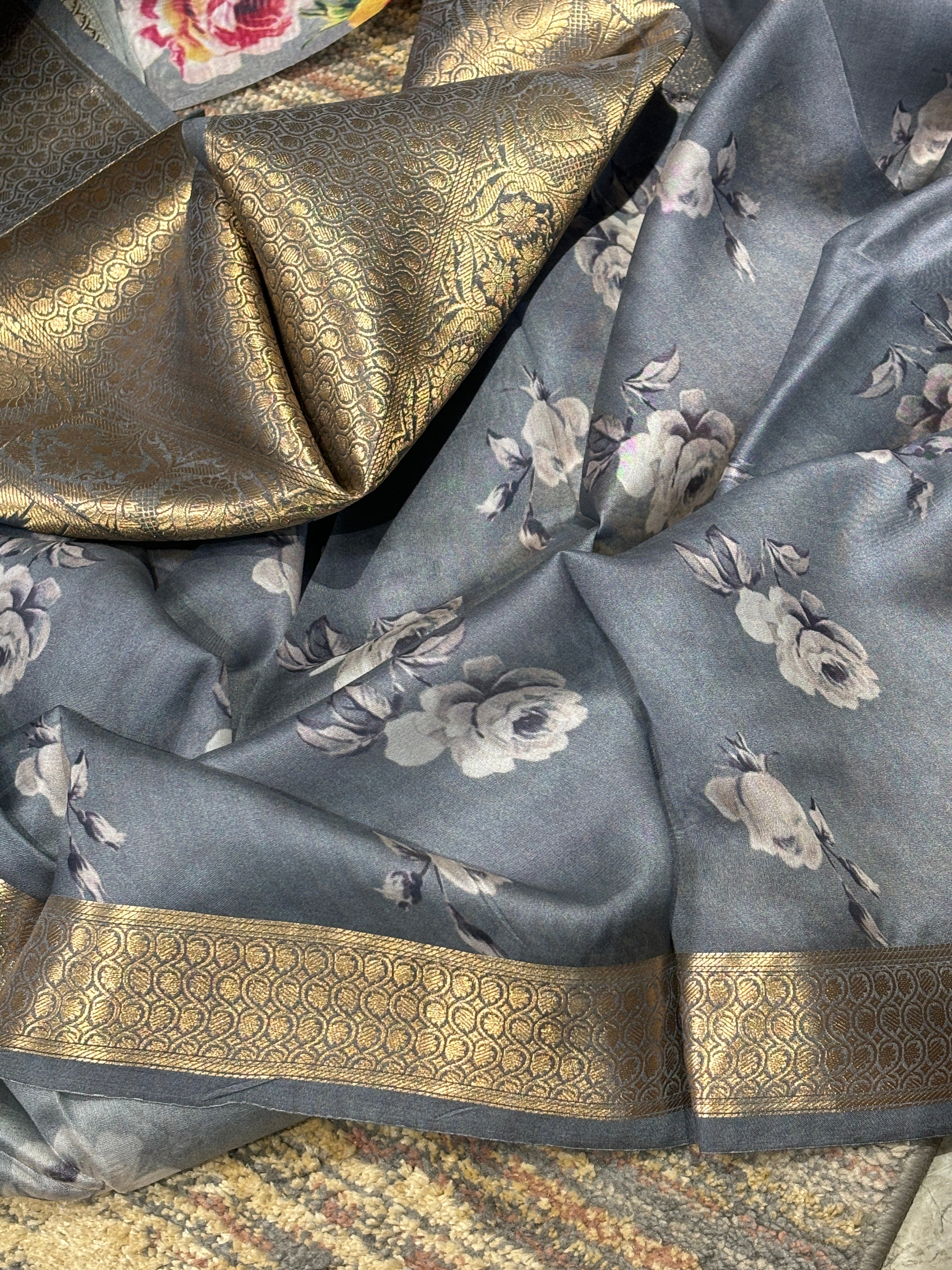 Pure georget floral sarees