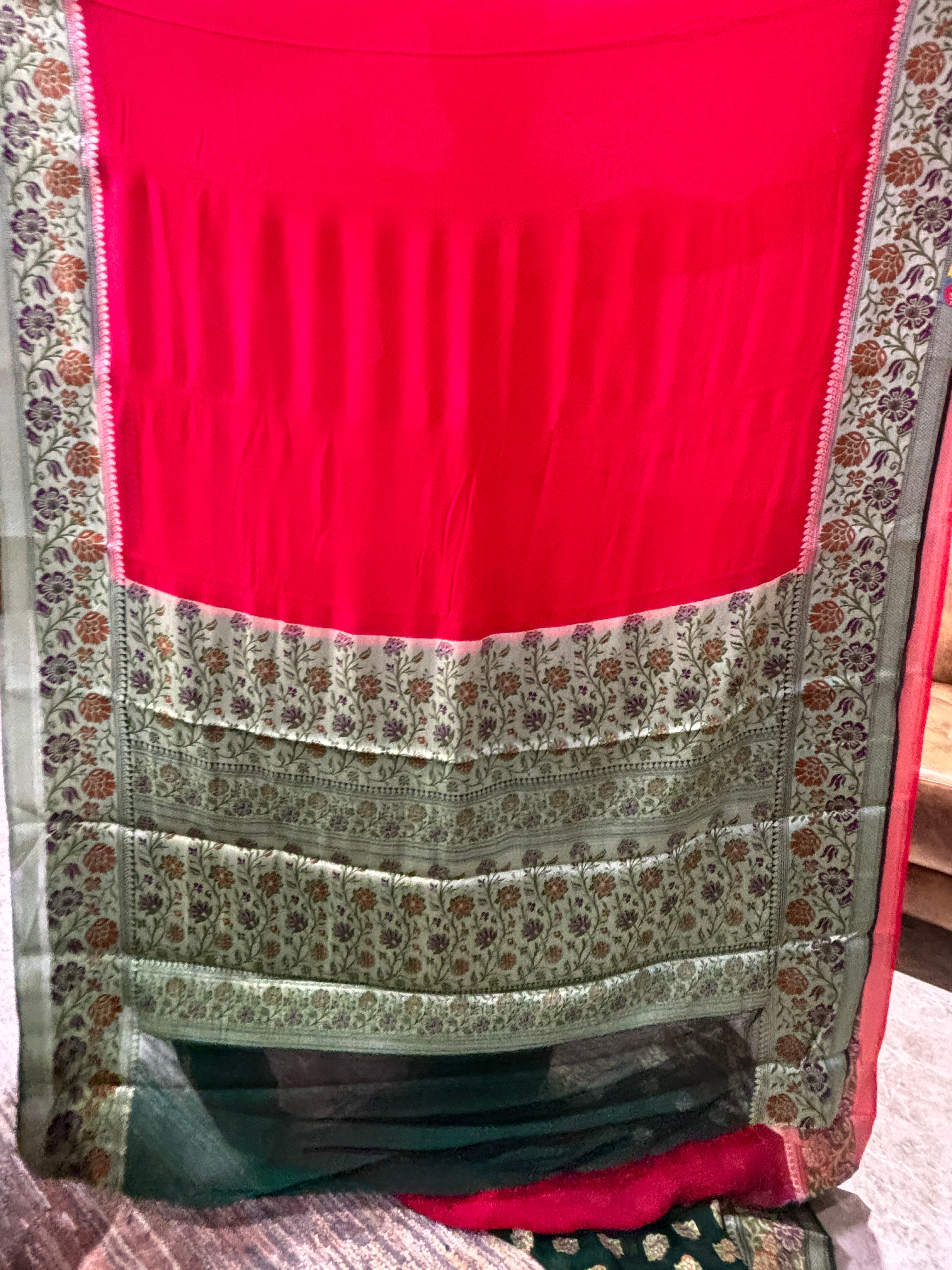 Pure khaddi chiffon georgette Banarasi saree