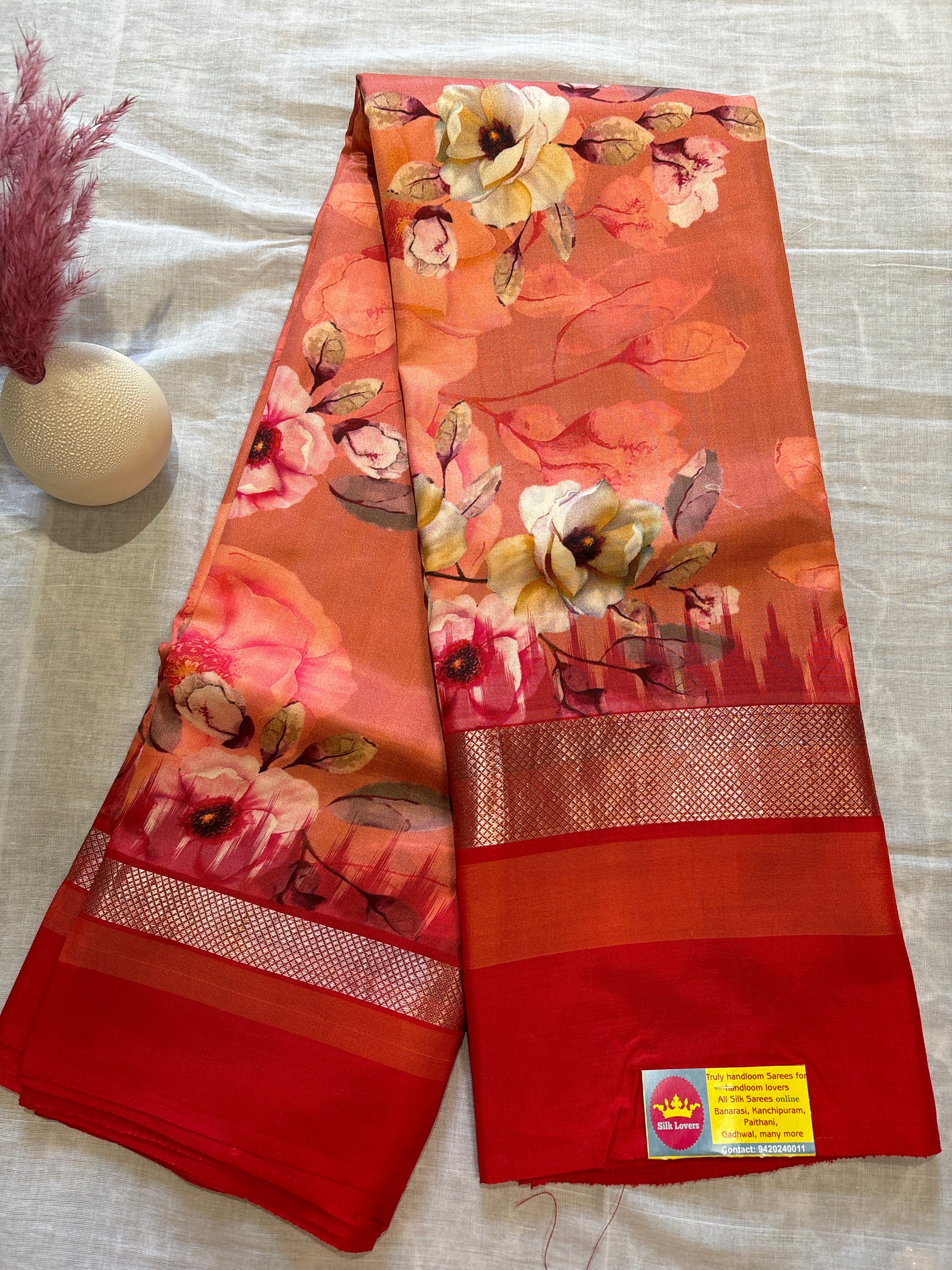 Digital printed silk