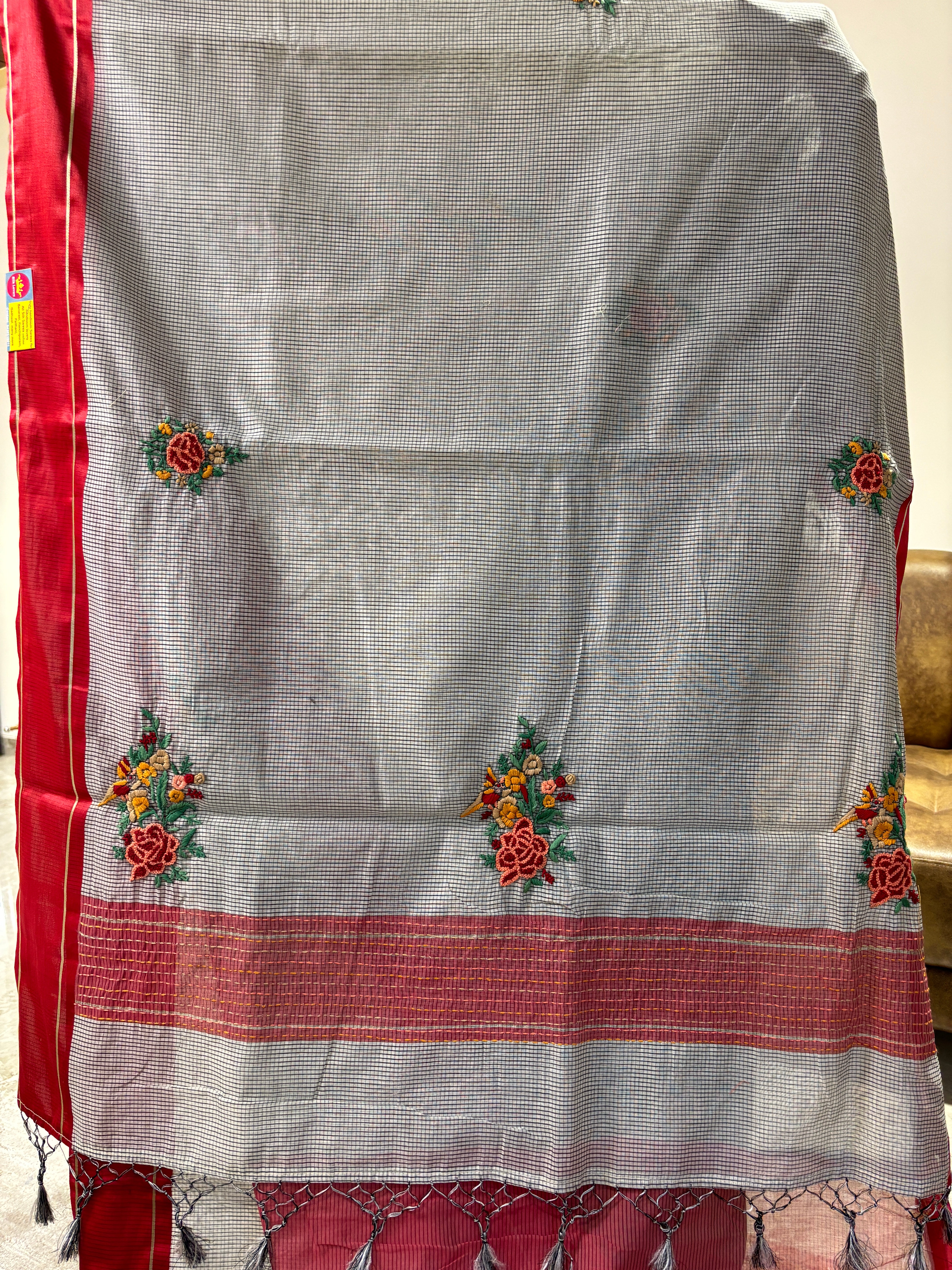 Pure cotton checked saree
