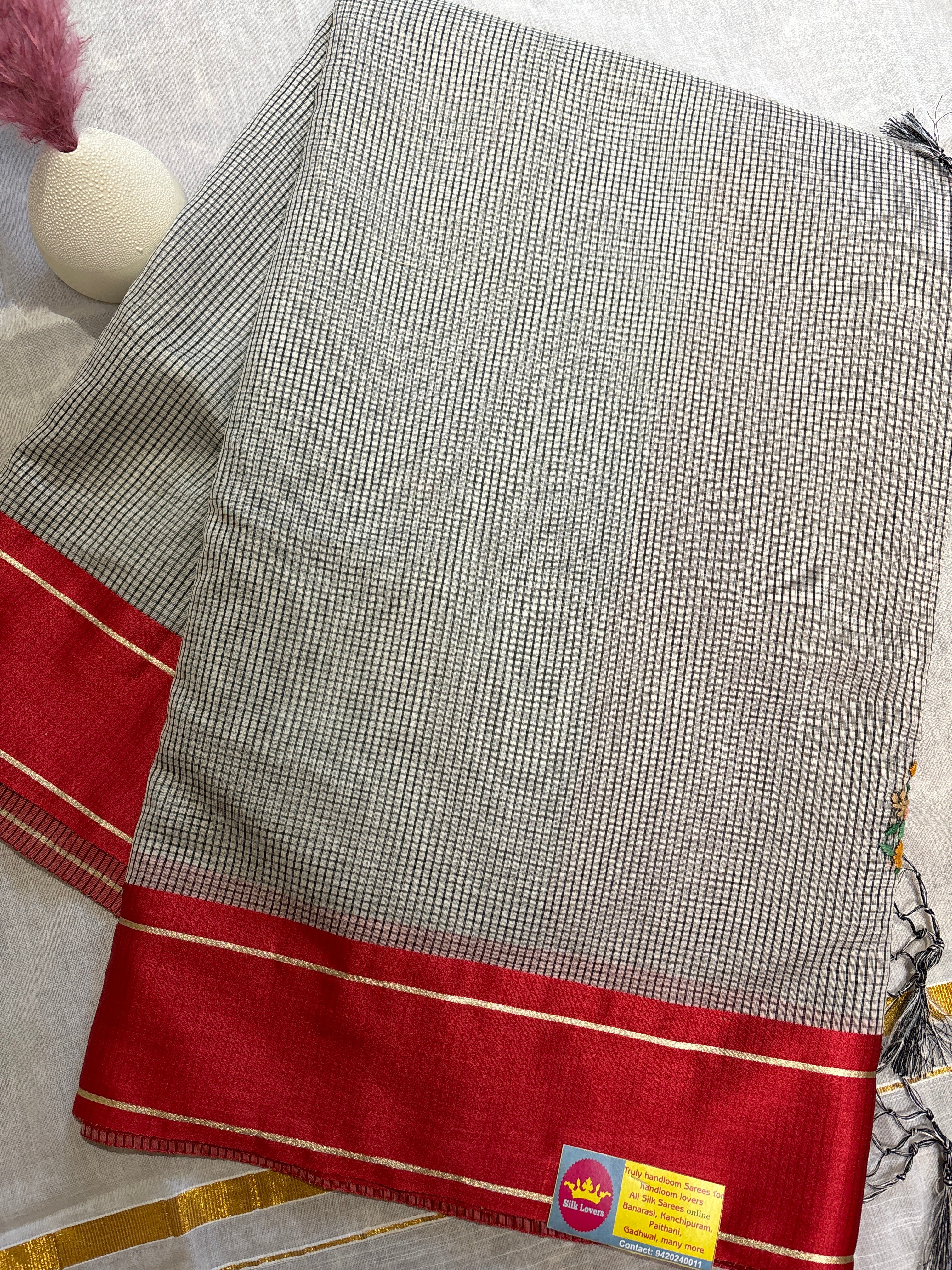 Pure cotton checked saree