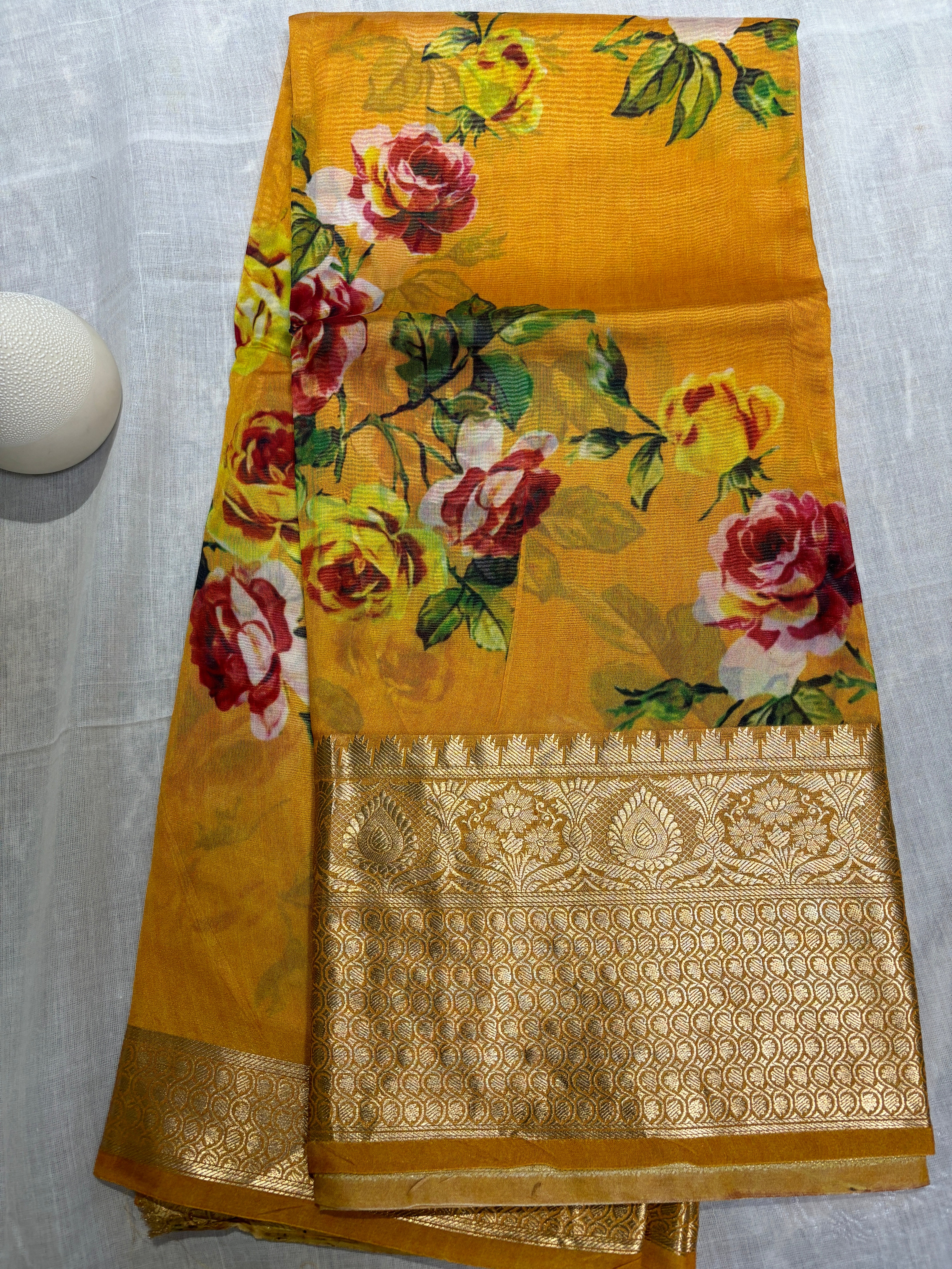 Pure georget floral sarees