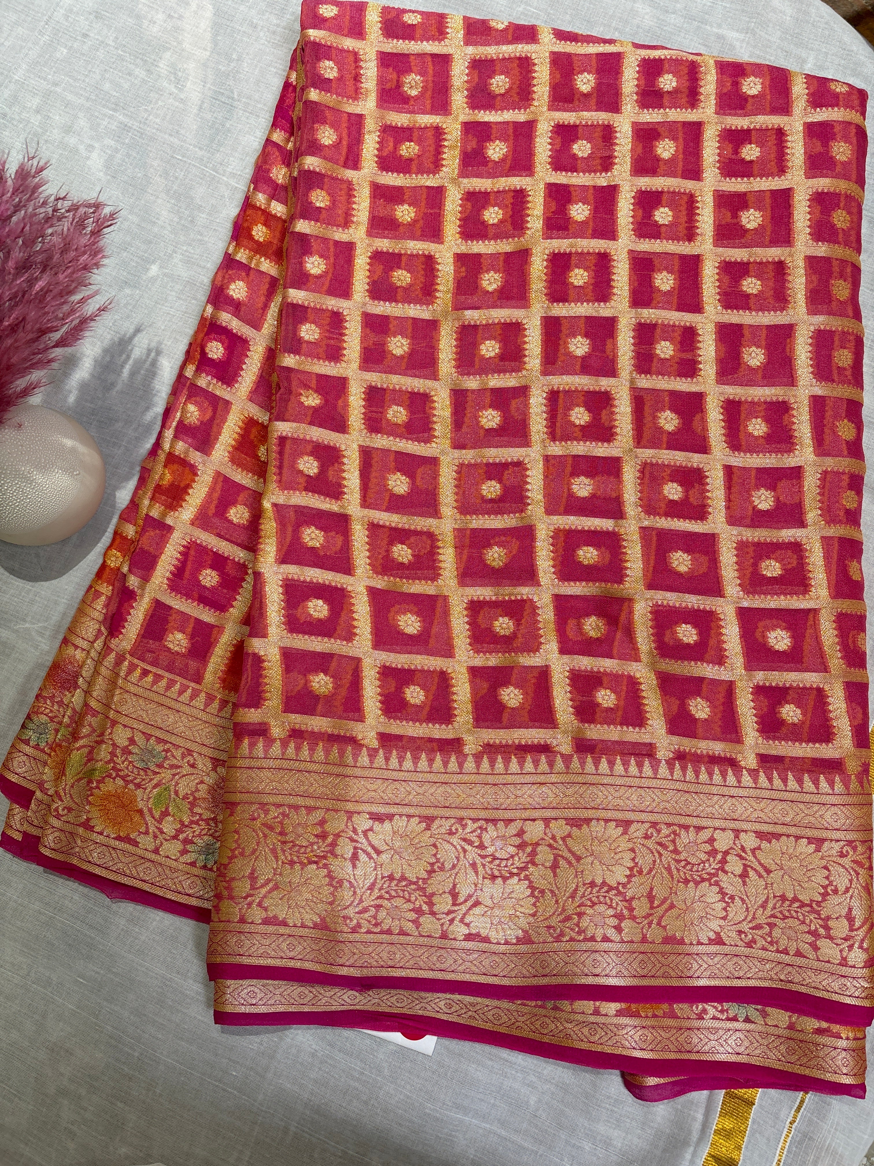 Pure dupian silk gharchola saree