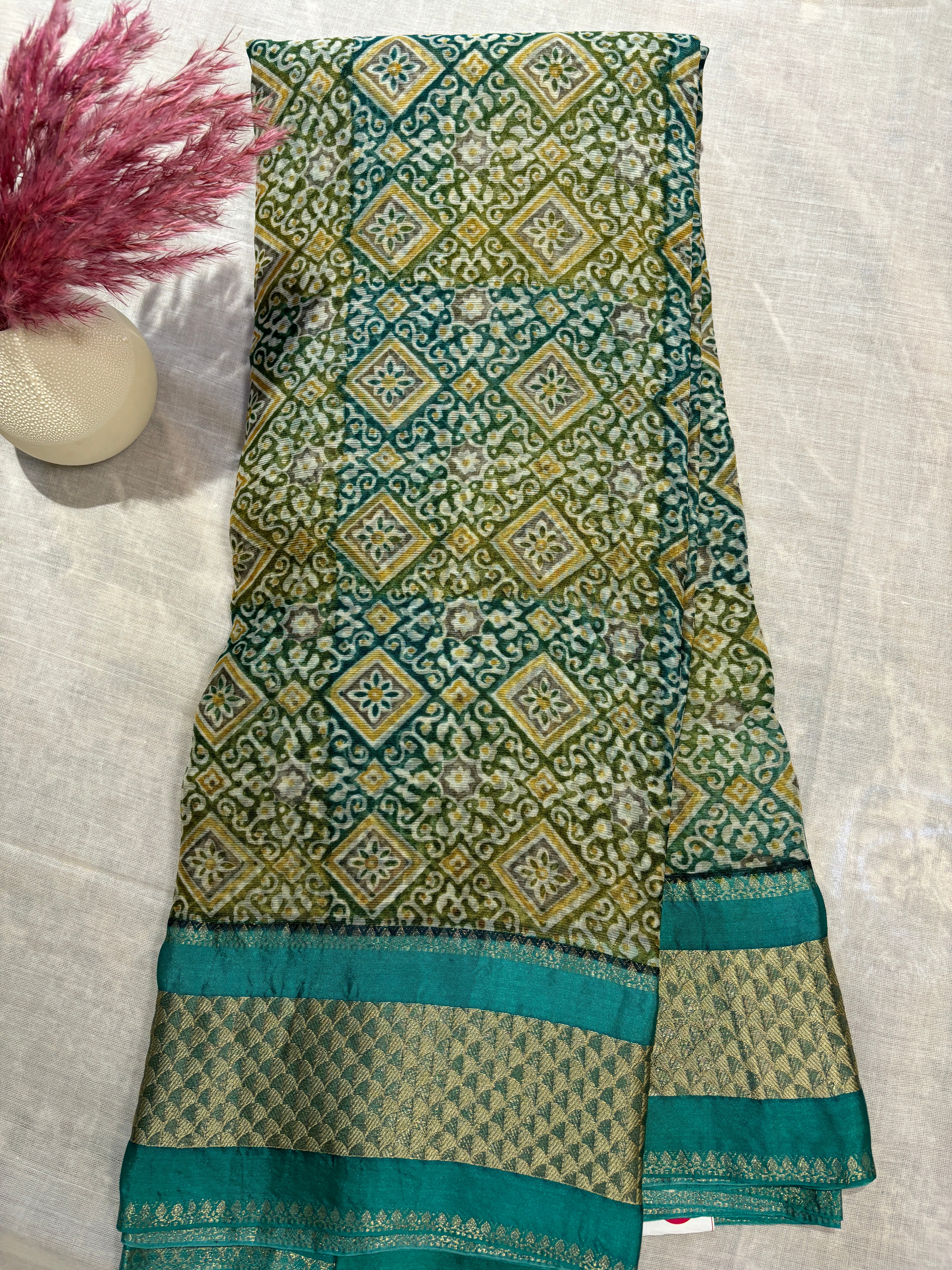 printed maheshwari saree