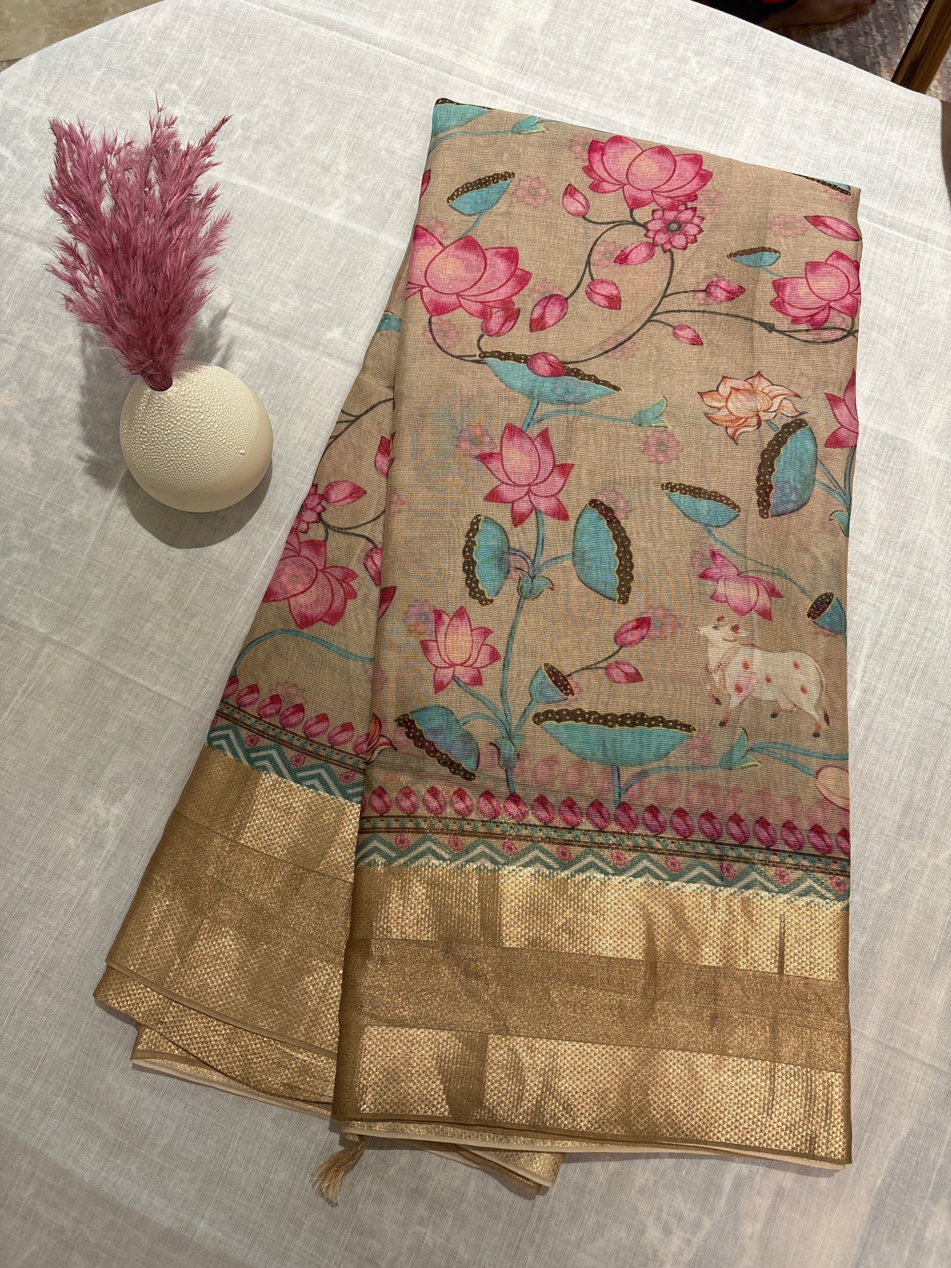 Pure silk maheshwari saree