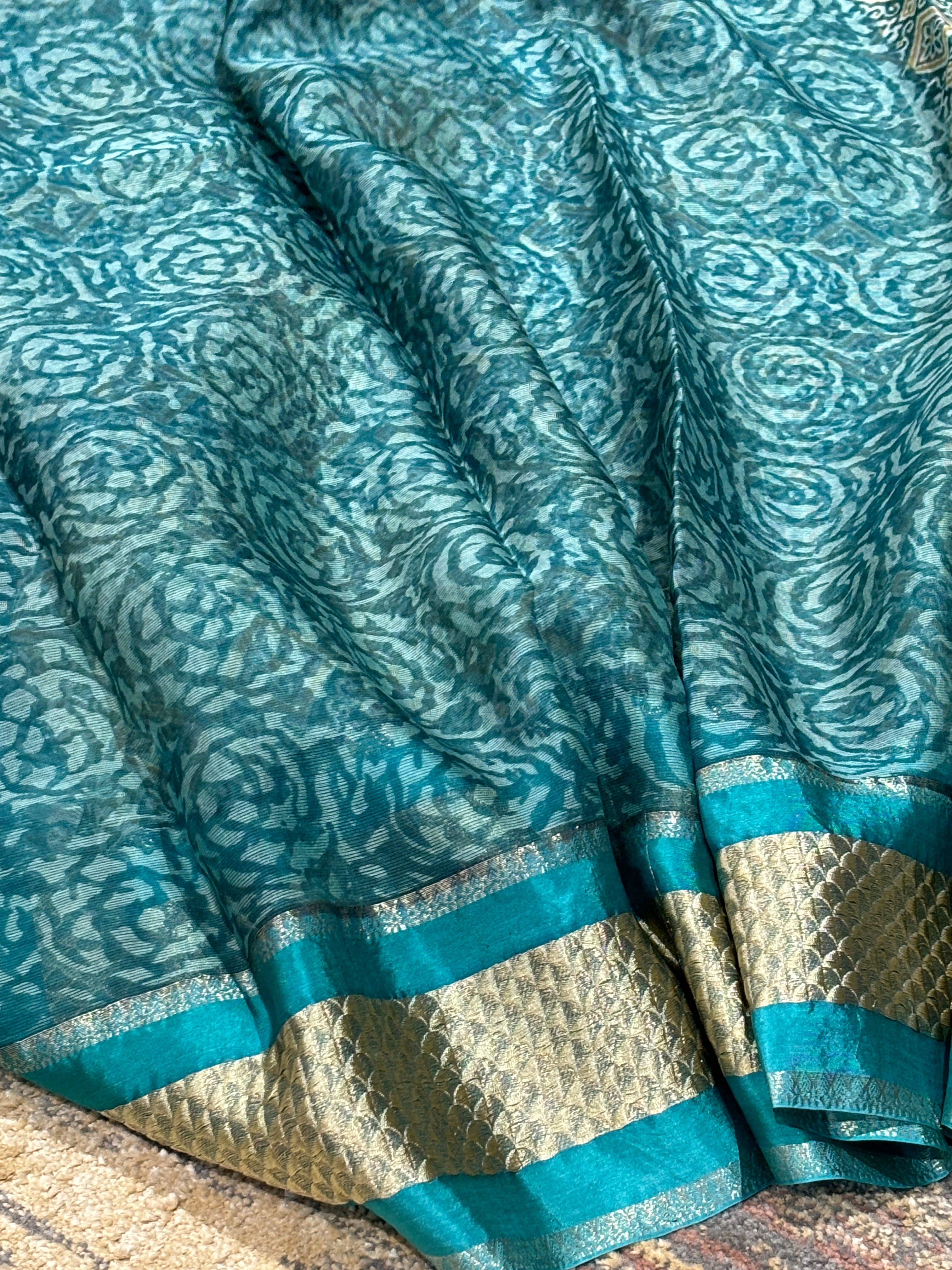 printed maheshwari saree