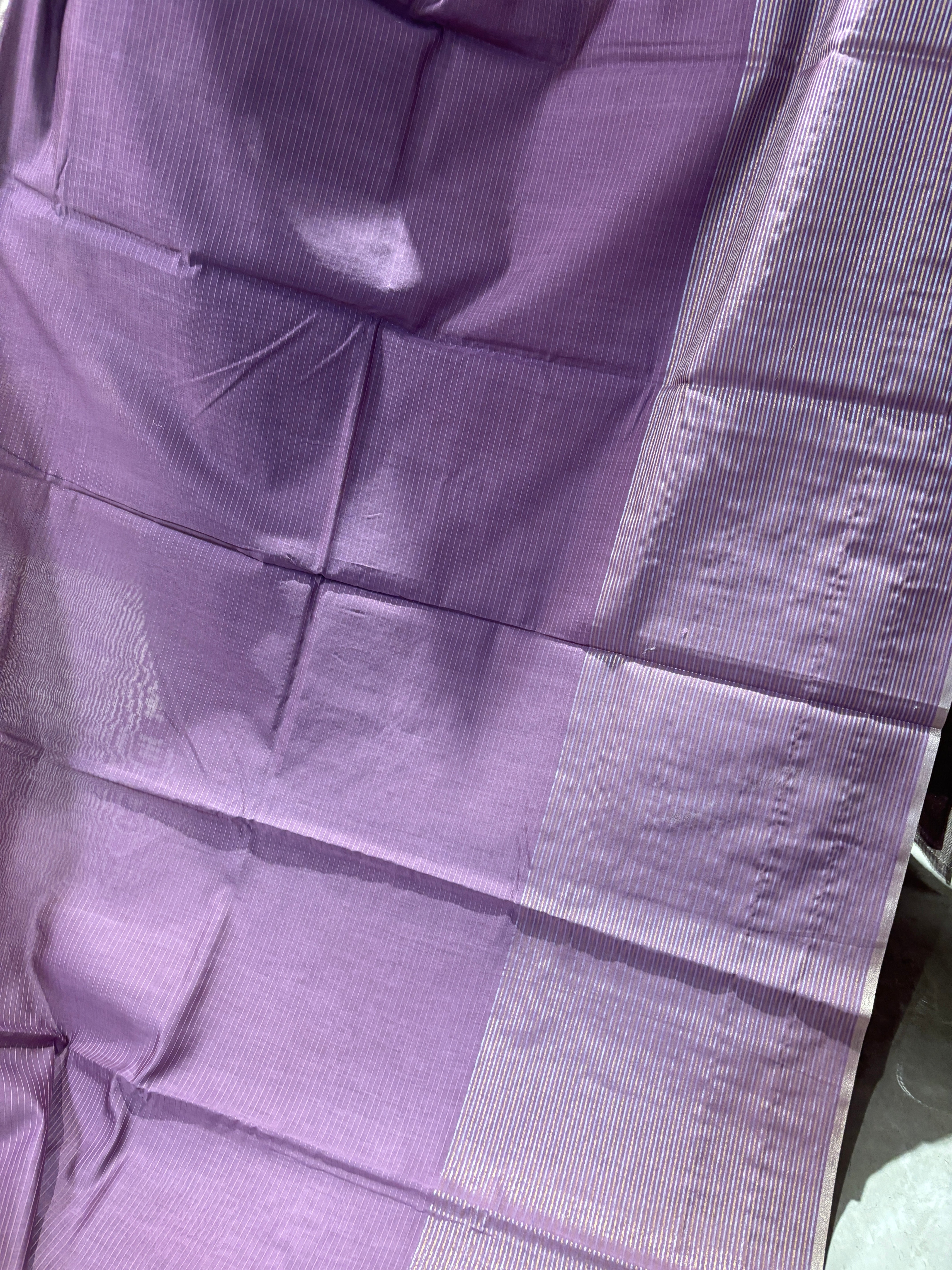 Lavender pure cotton saree