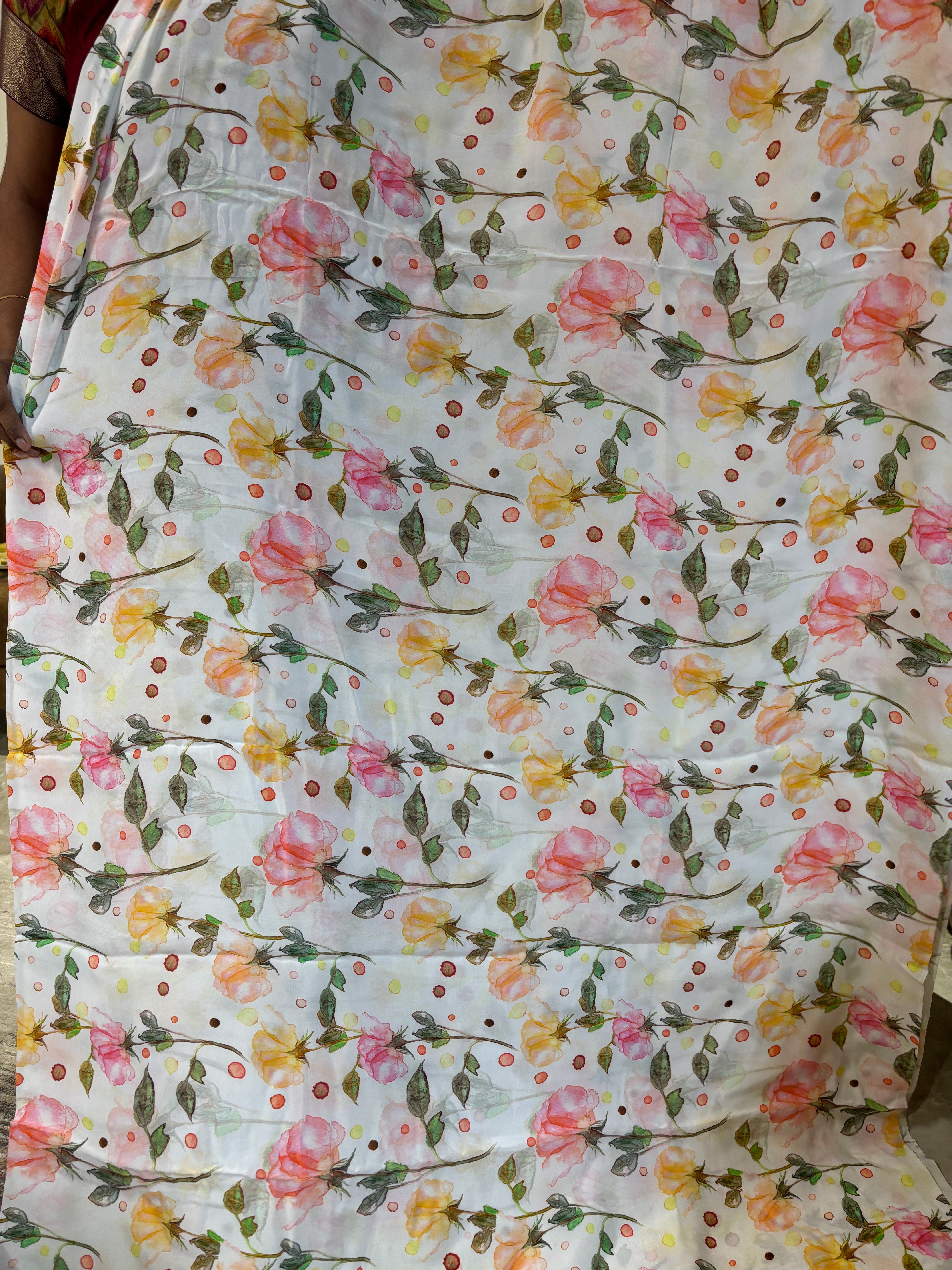 Pure crepe silk digital printed sarees