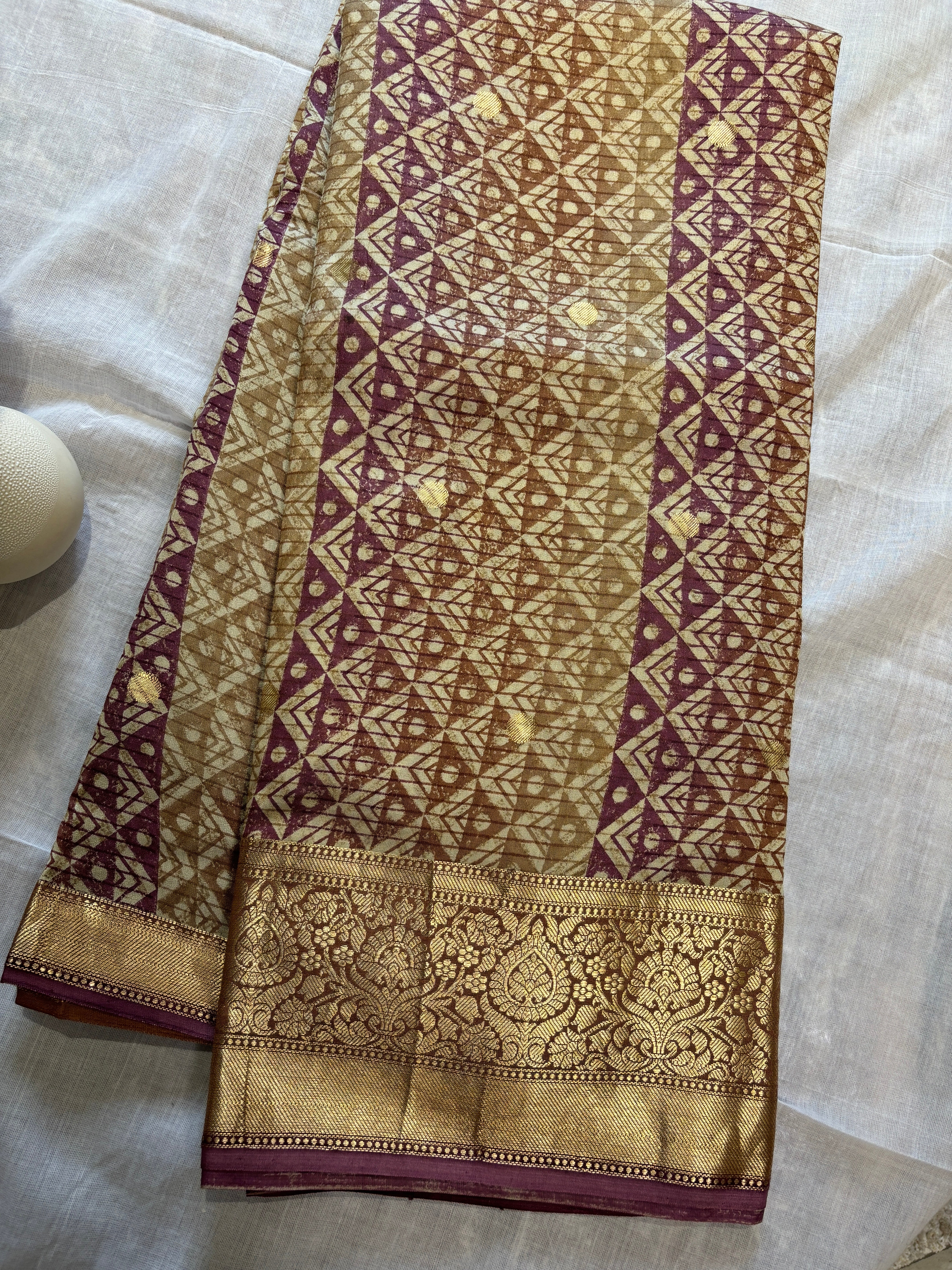 Pure crepe silk Banarasi saree