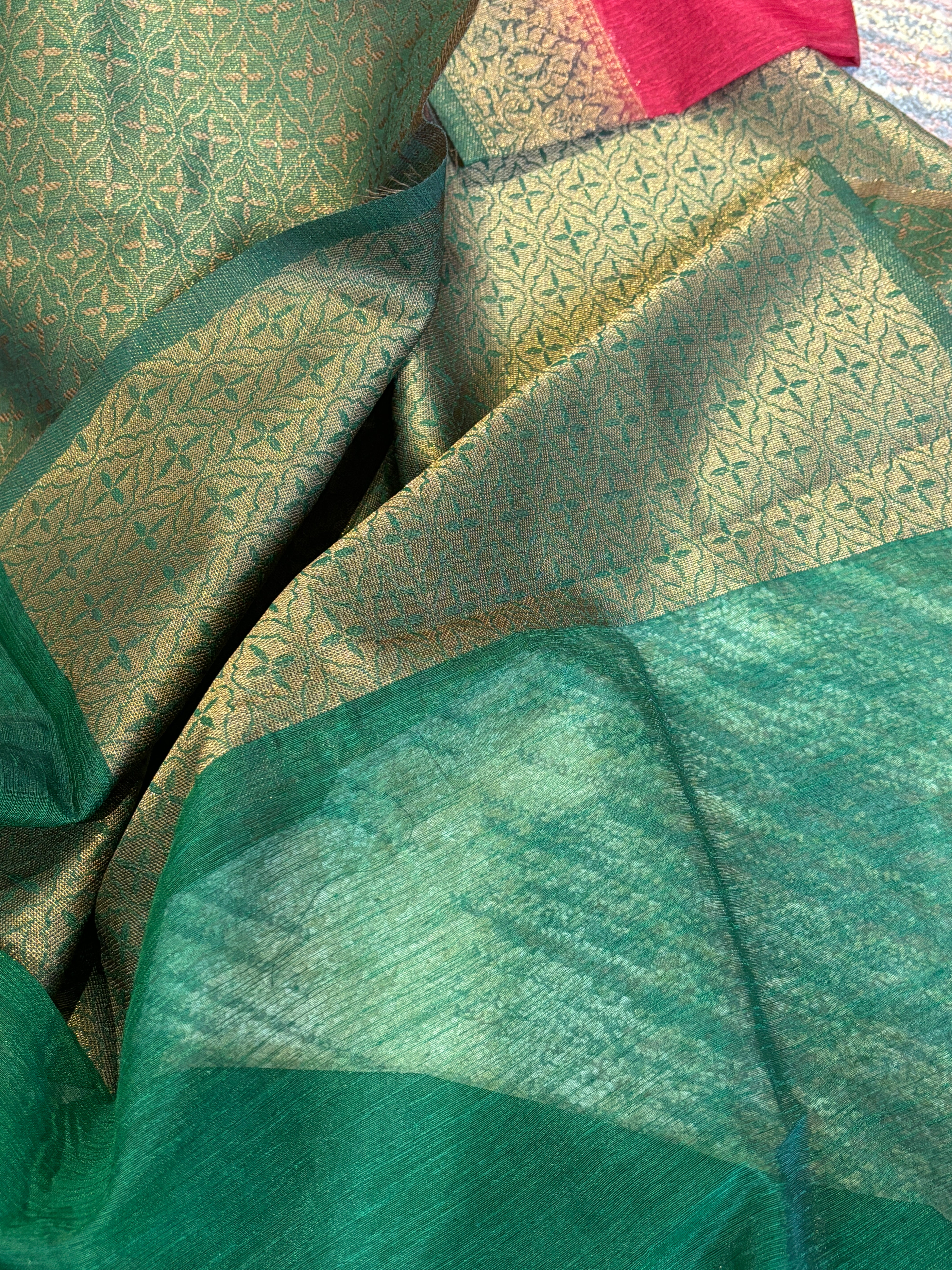 Cotton zari weaved saree