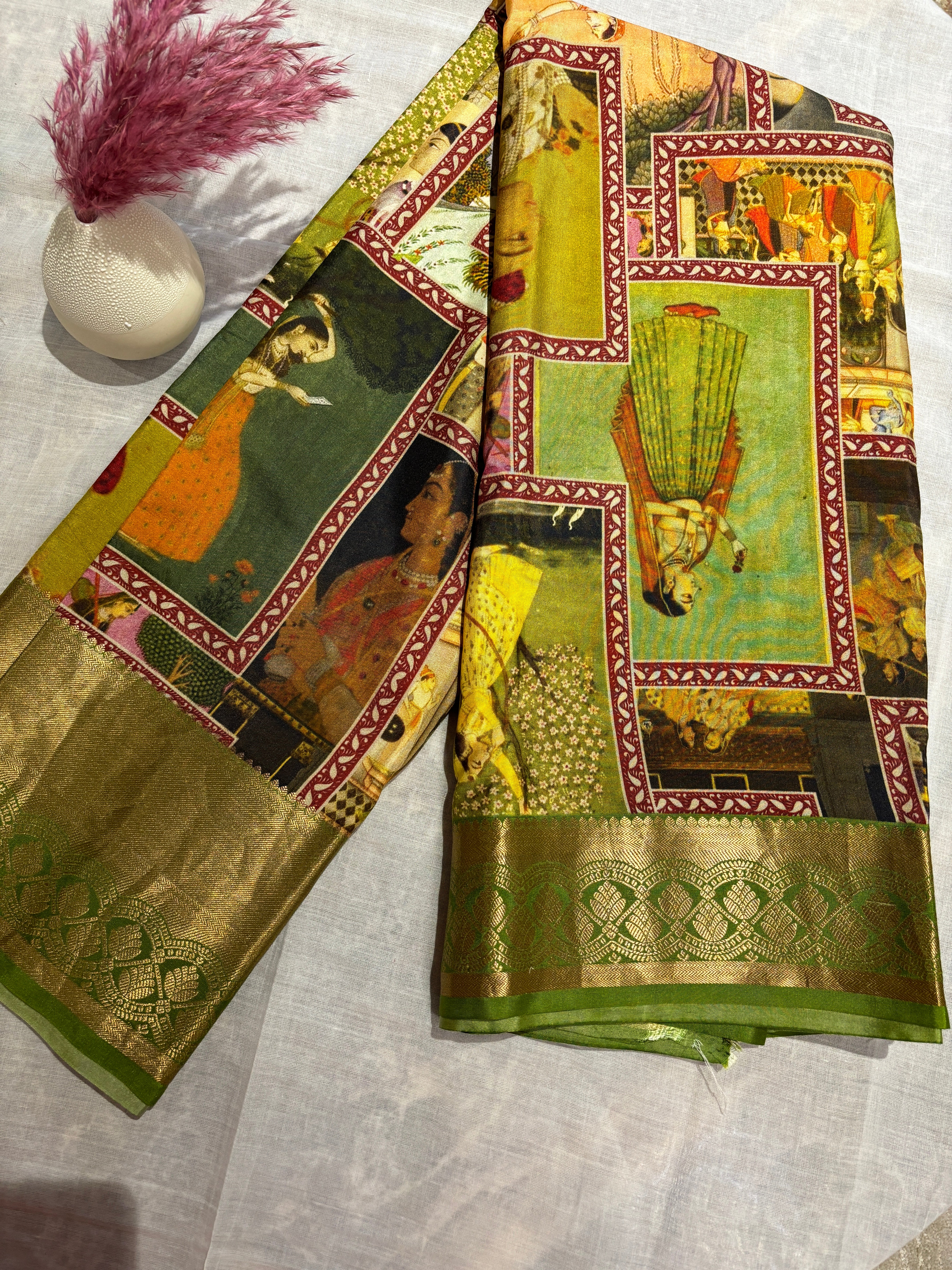 Pure silk digital printed saree