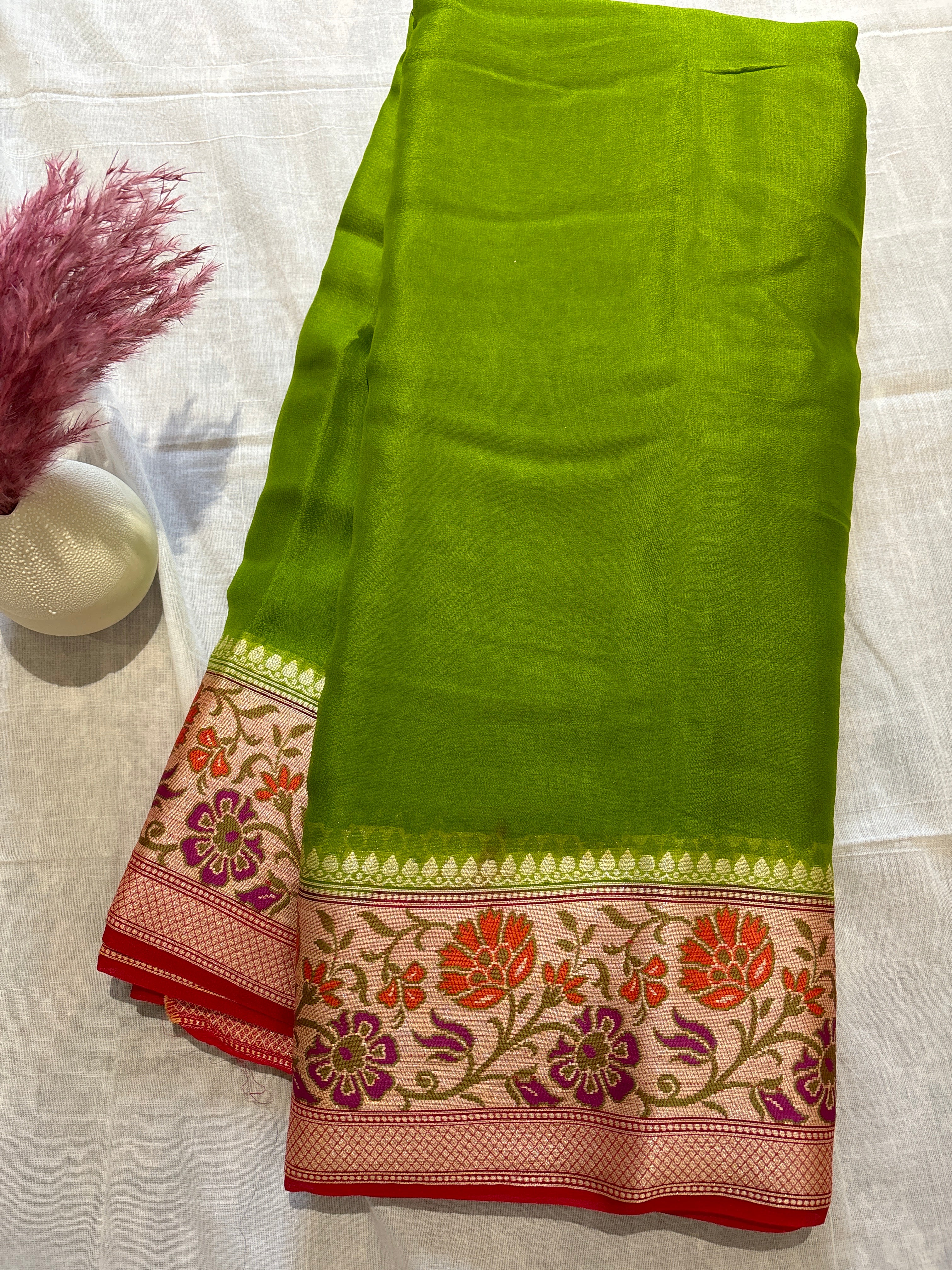 Pure khaddi chiffon georgette Banarasi saree