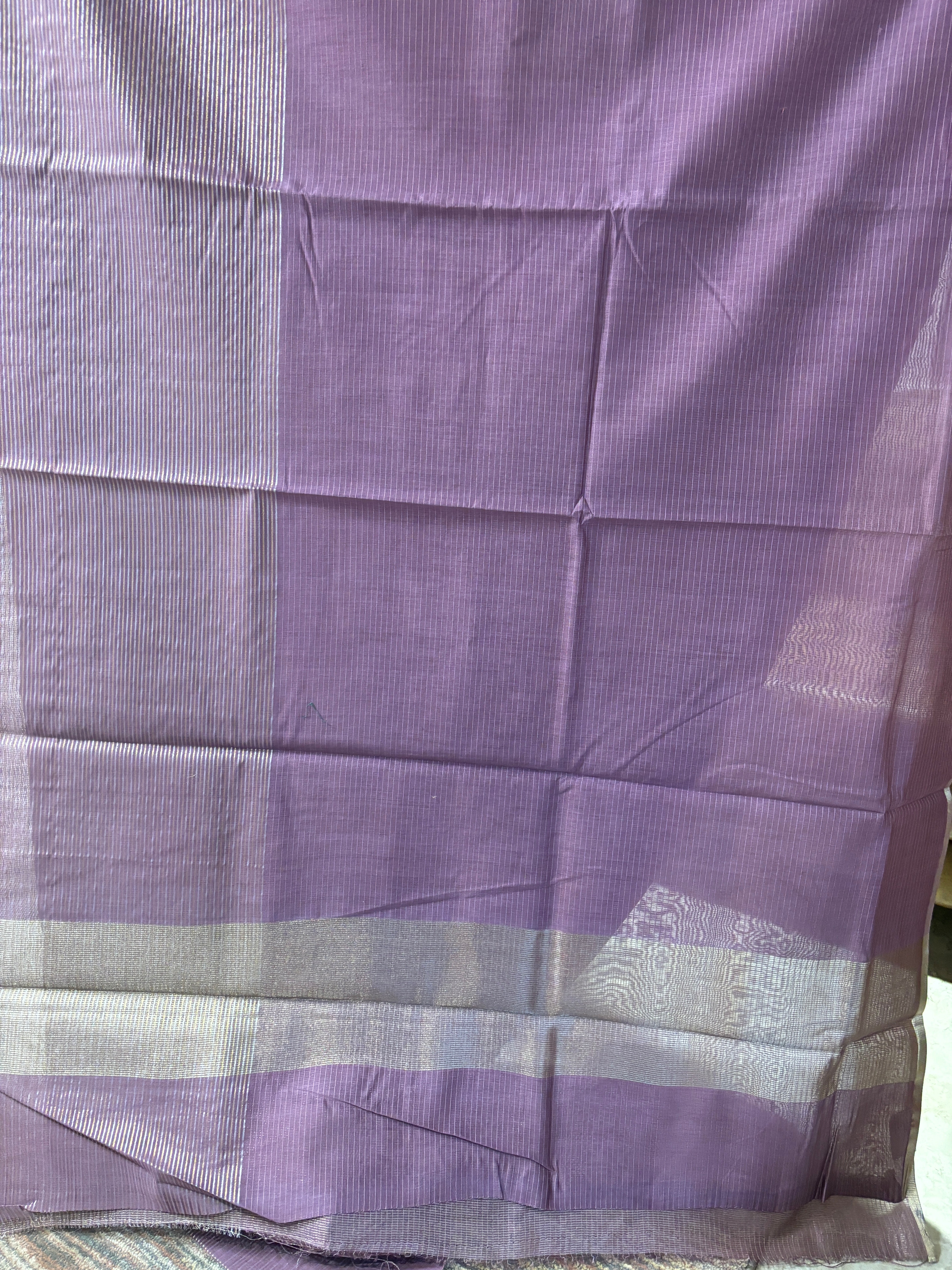 Lavender pure cotton saree