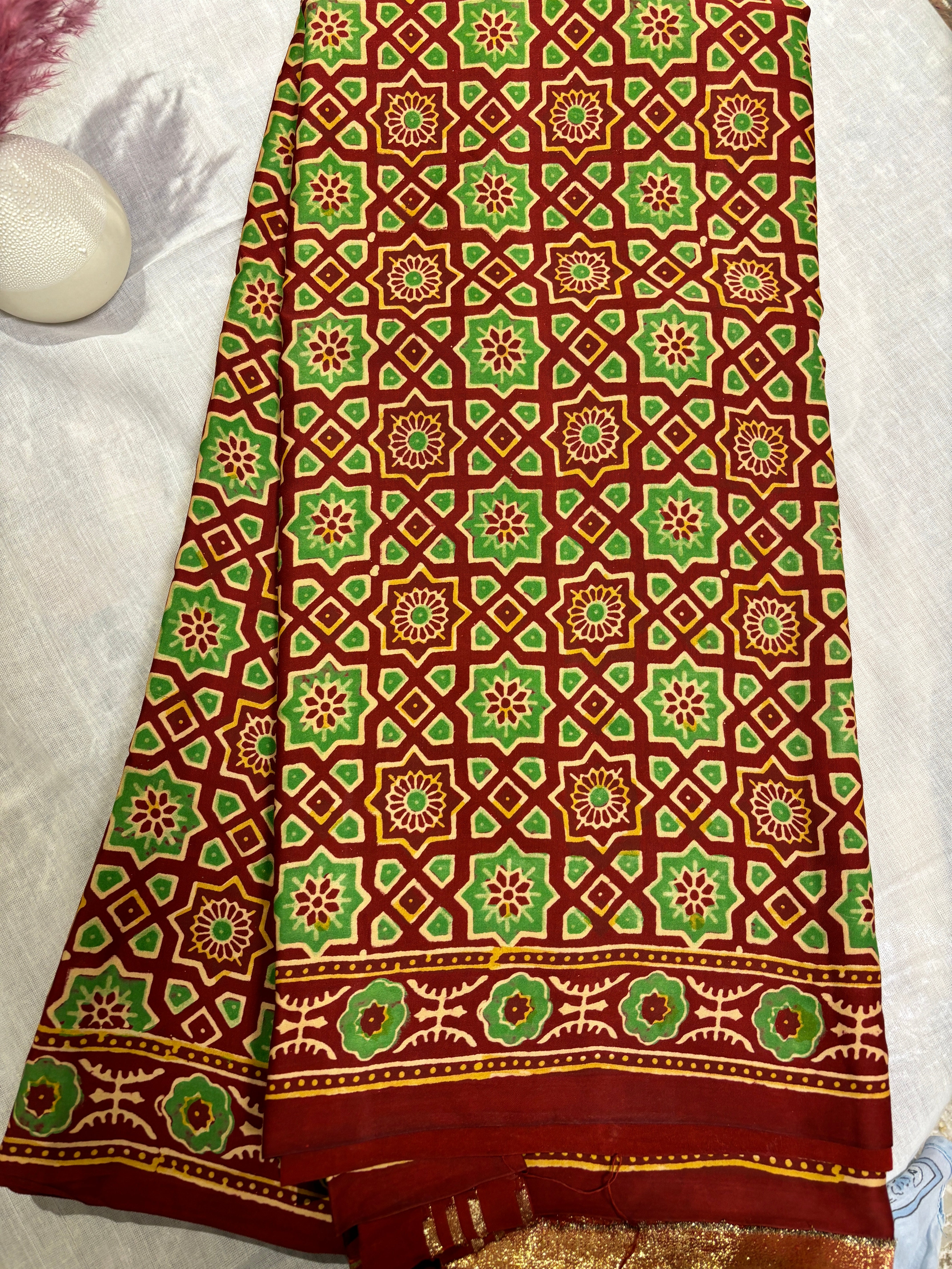 Modal silk Ajharkh sarees