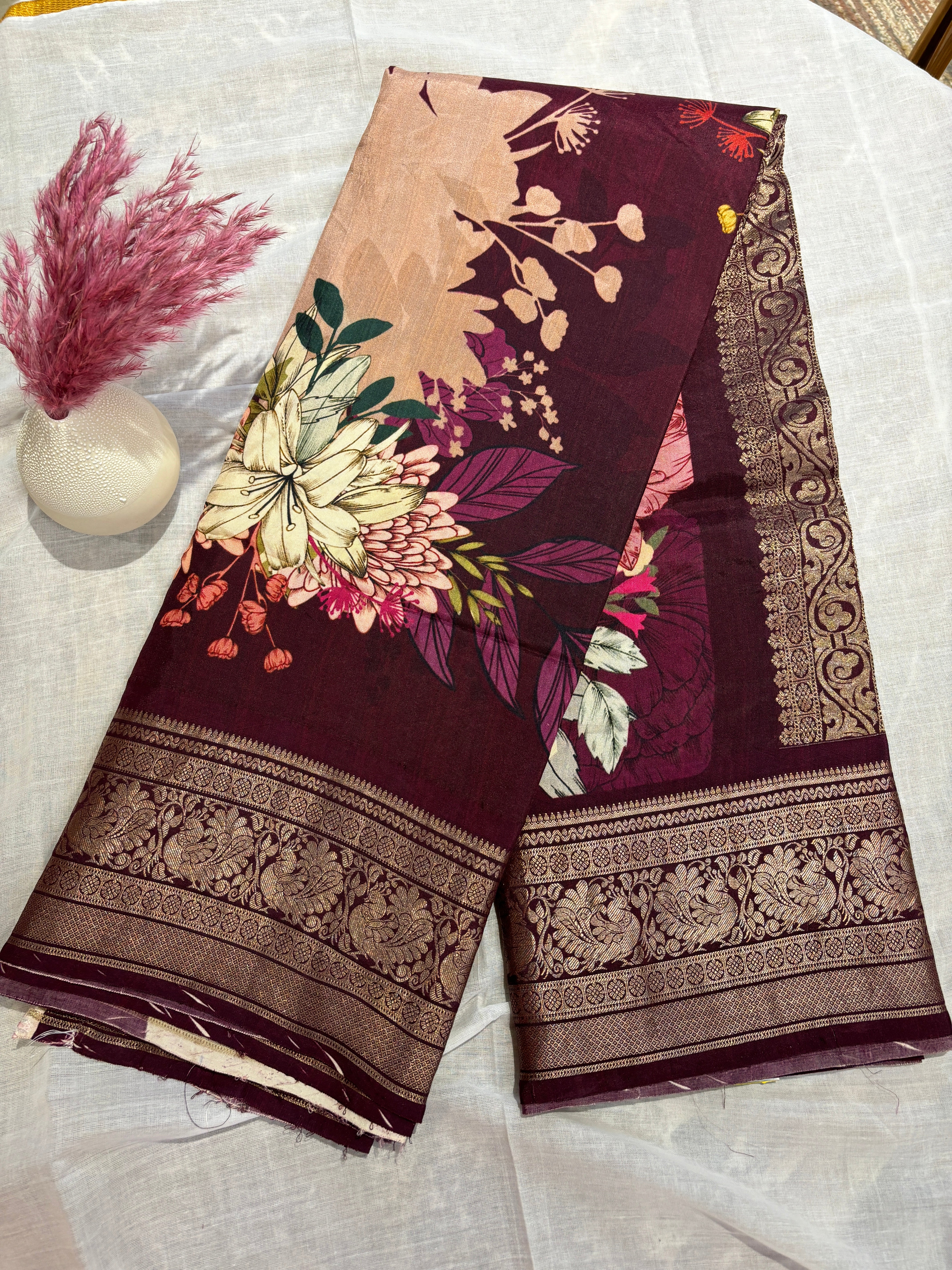 Pure silk digital printed saree