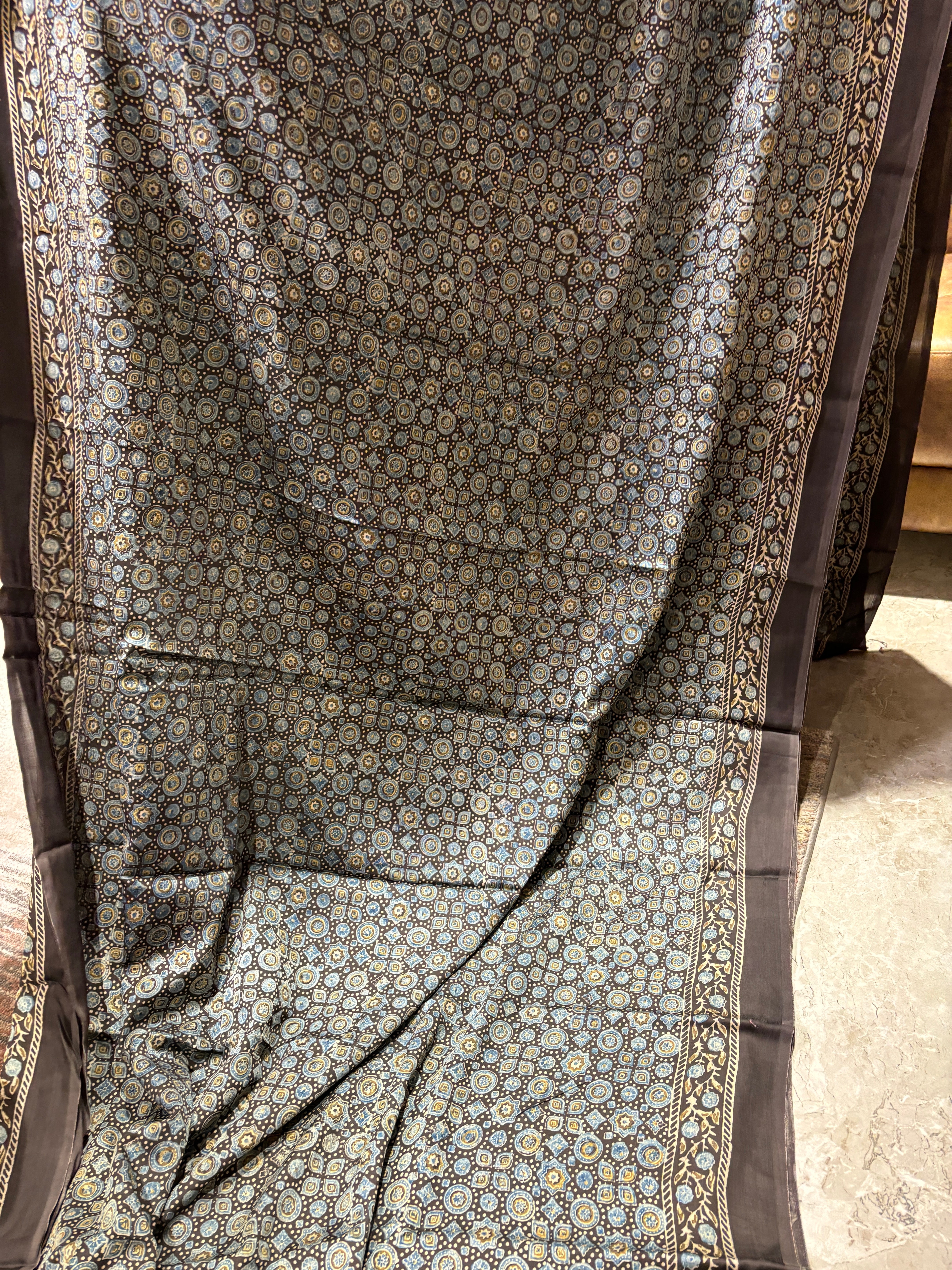 Modal silk Ajharkh sarees