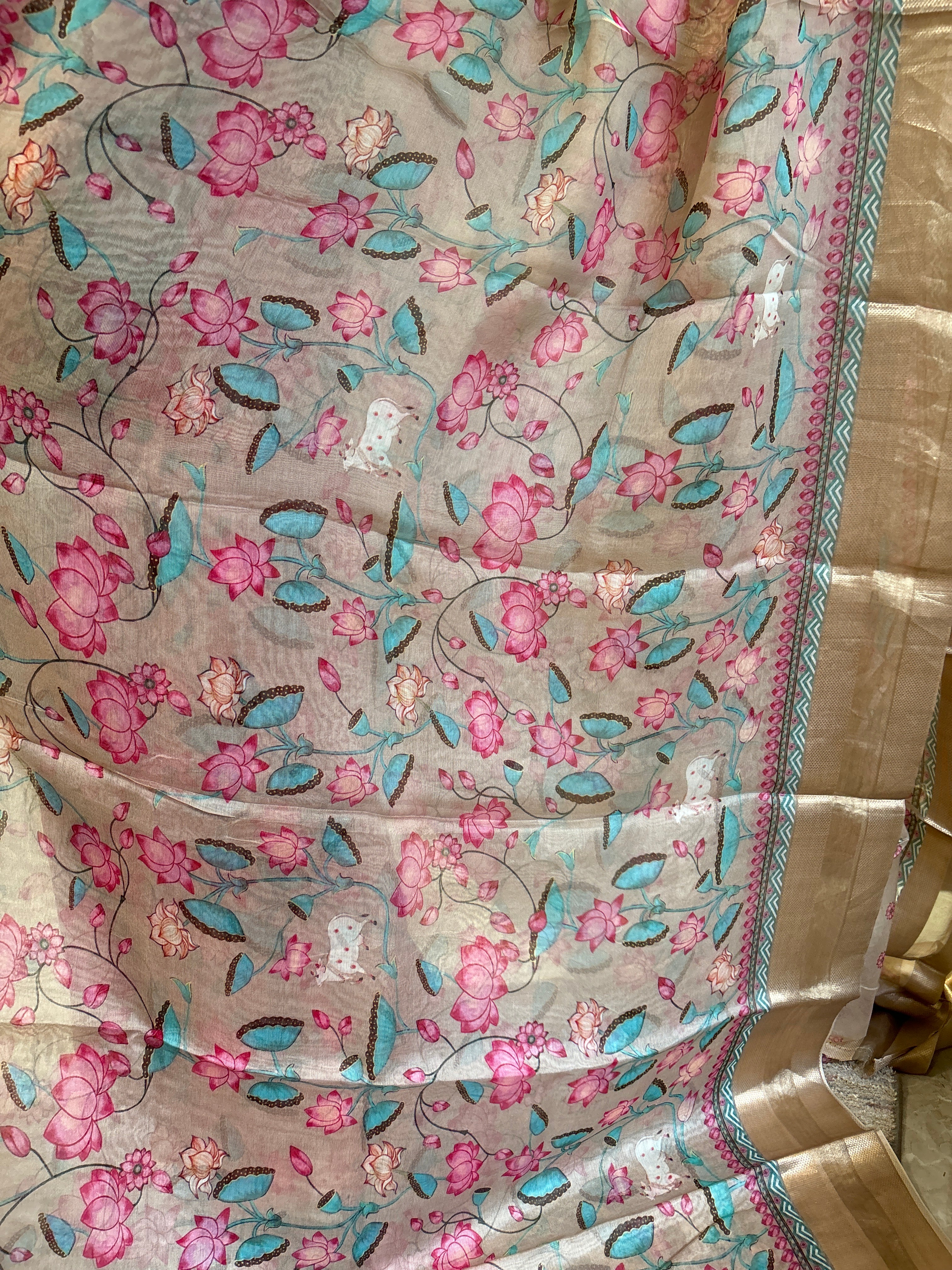 Pure silk maheshwari saree