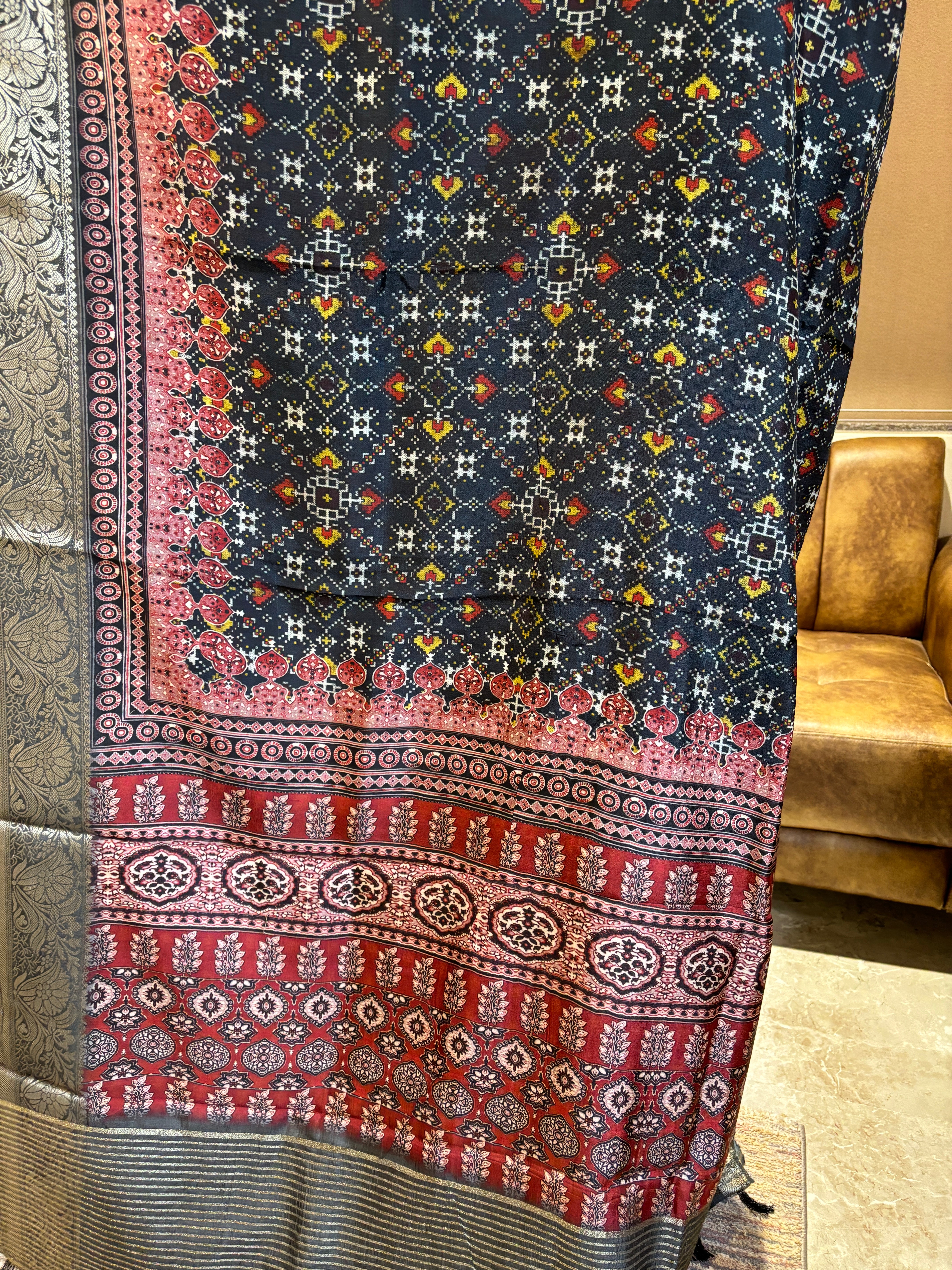 Pure dola silk digital printed saree