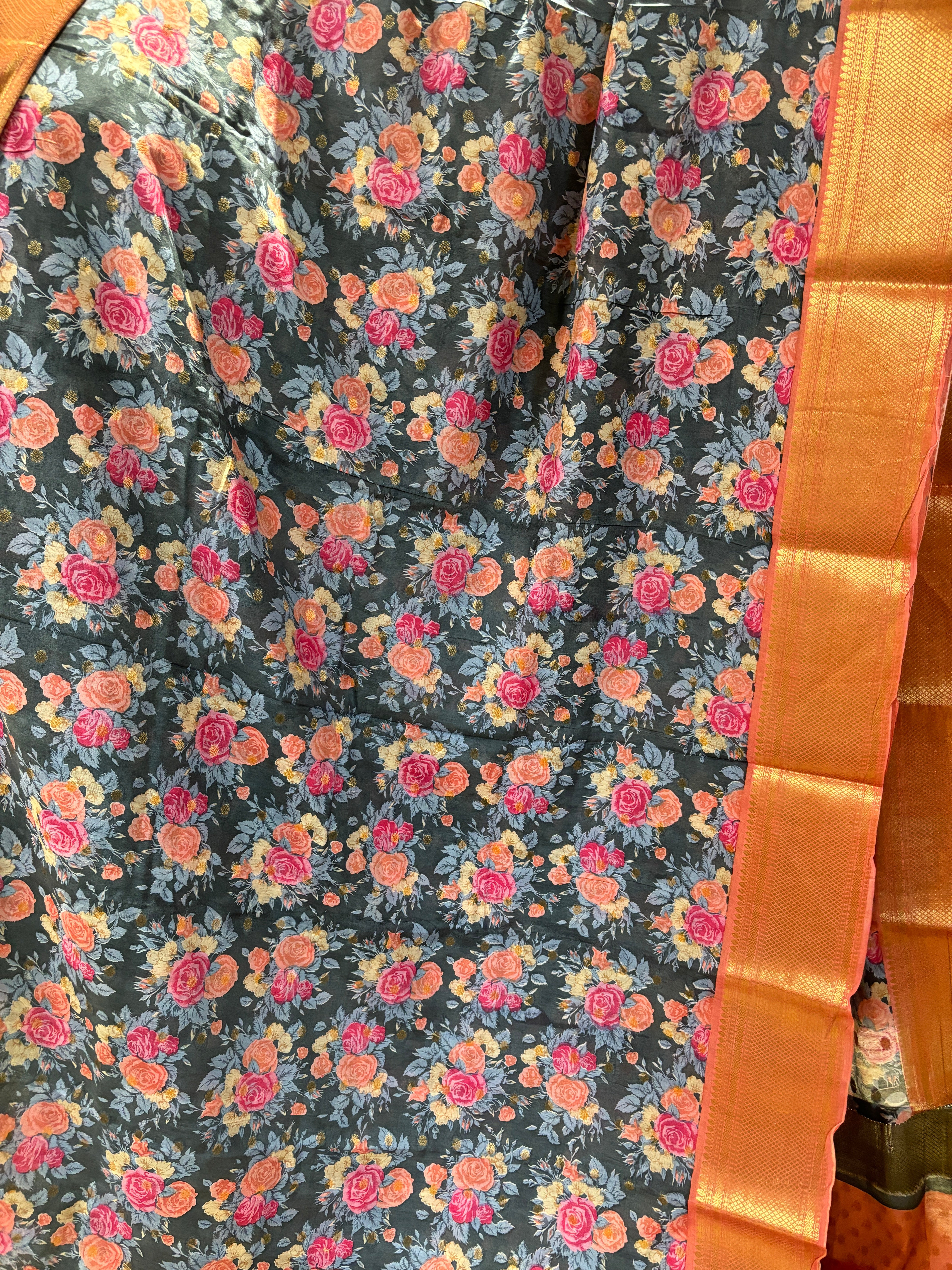Digital printed munga saree