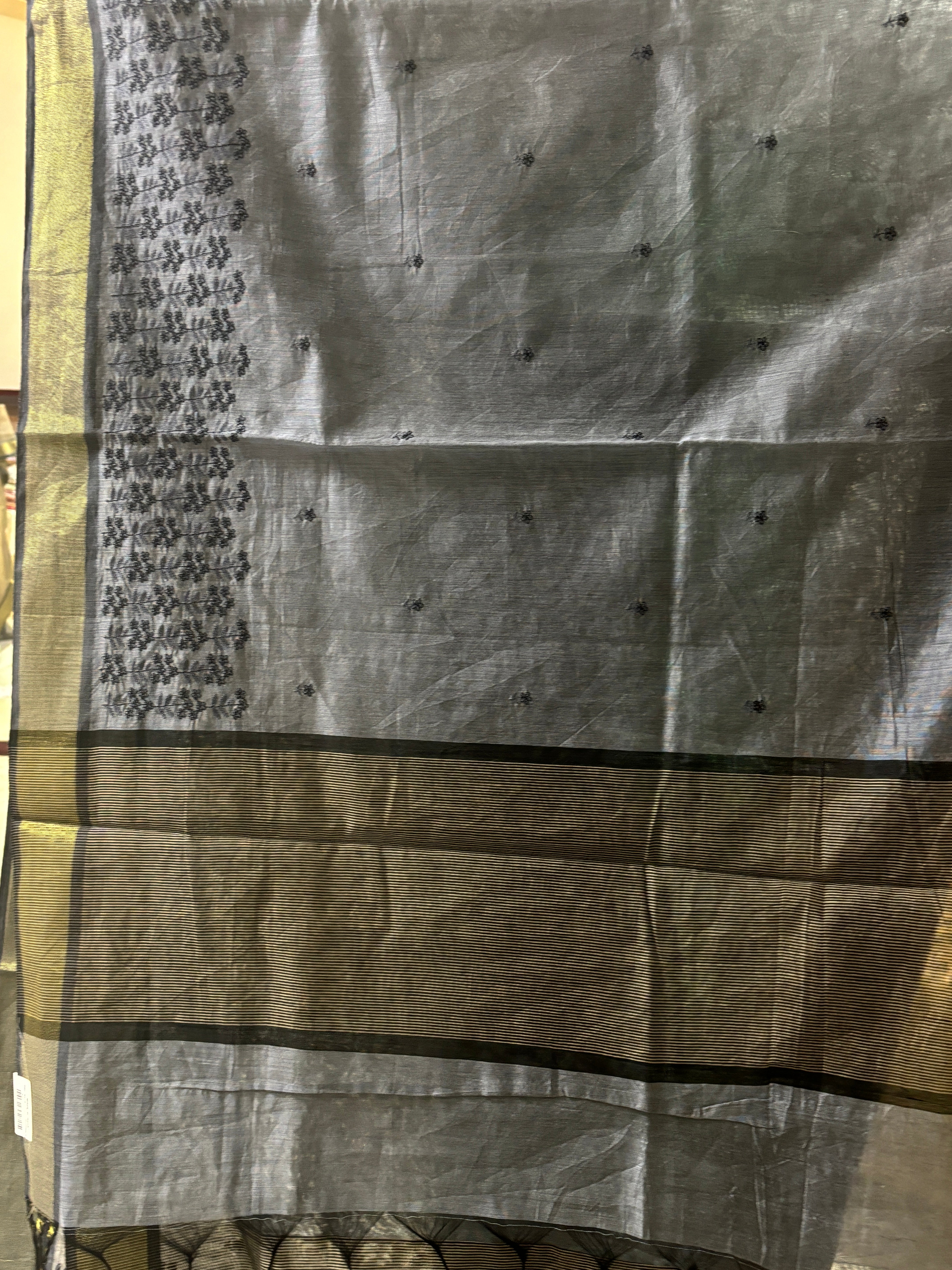 Banarasi cotton embroidery saree