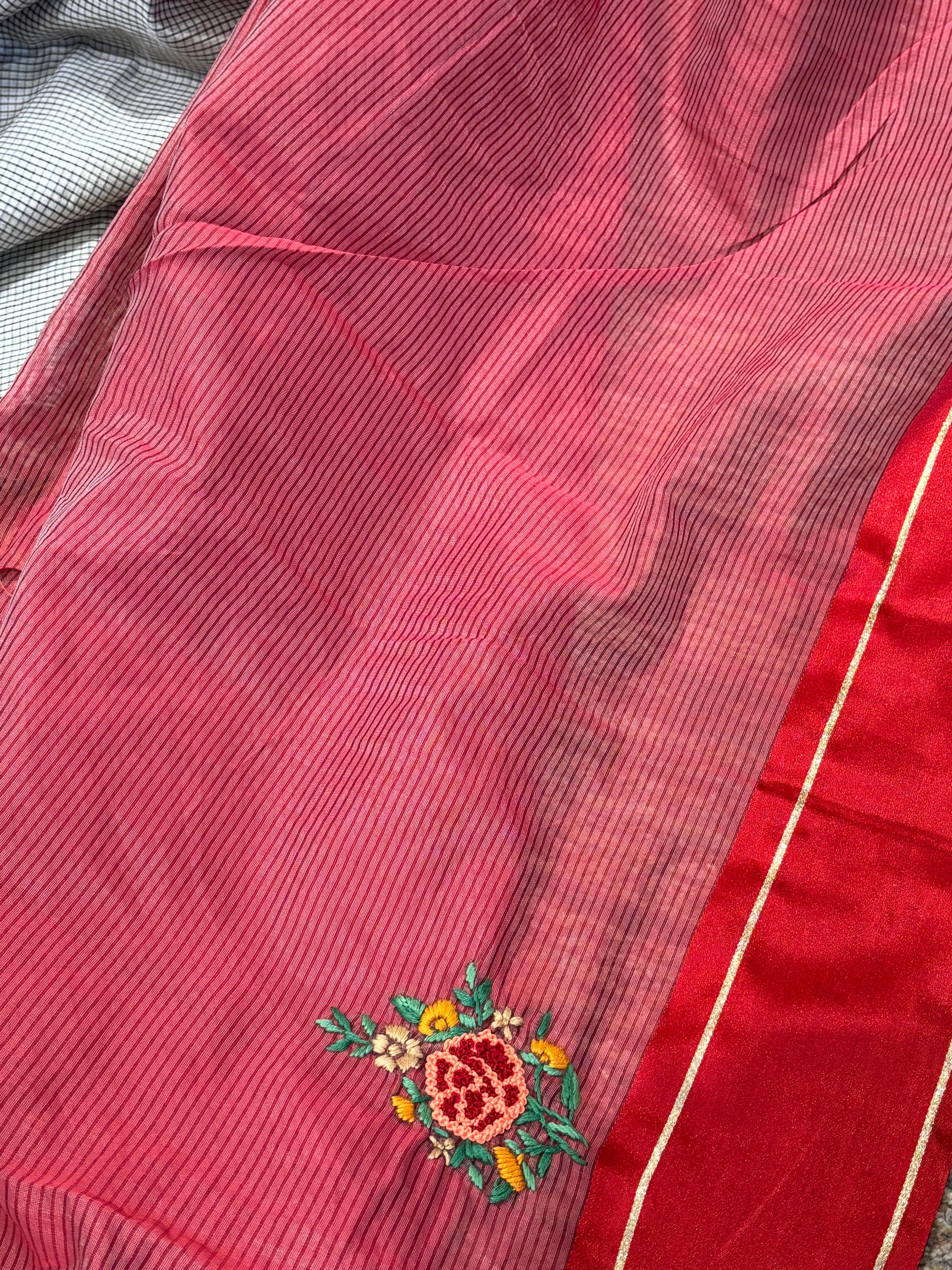 Pure cotton checked saree
