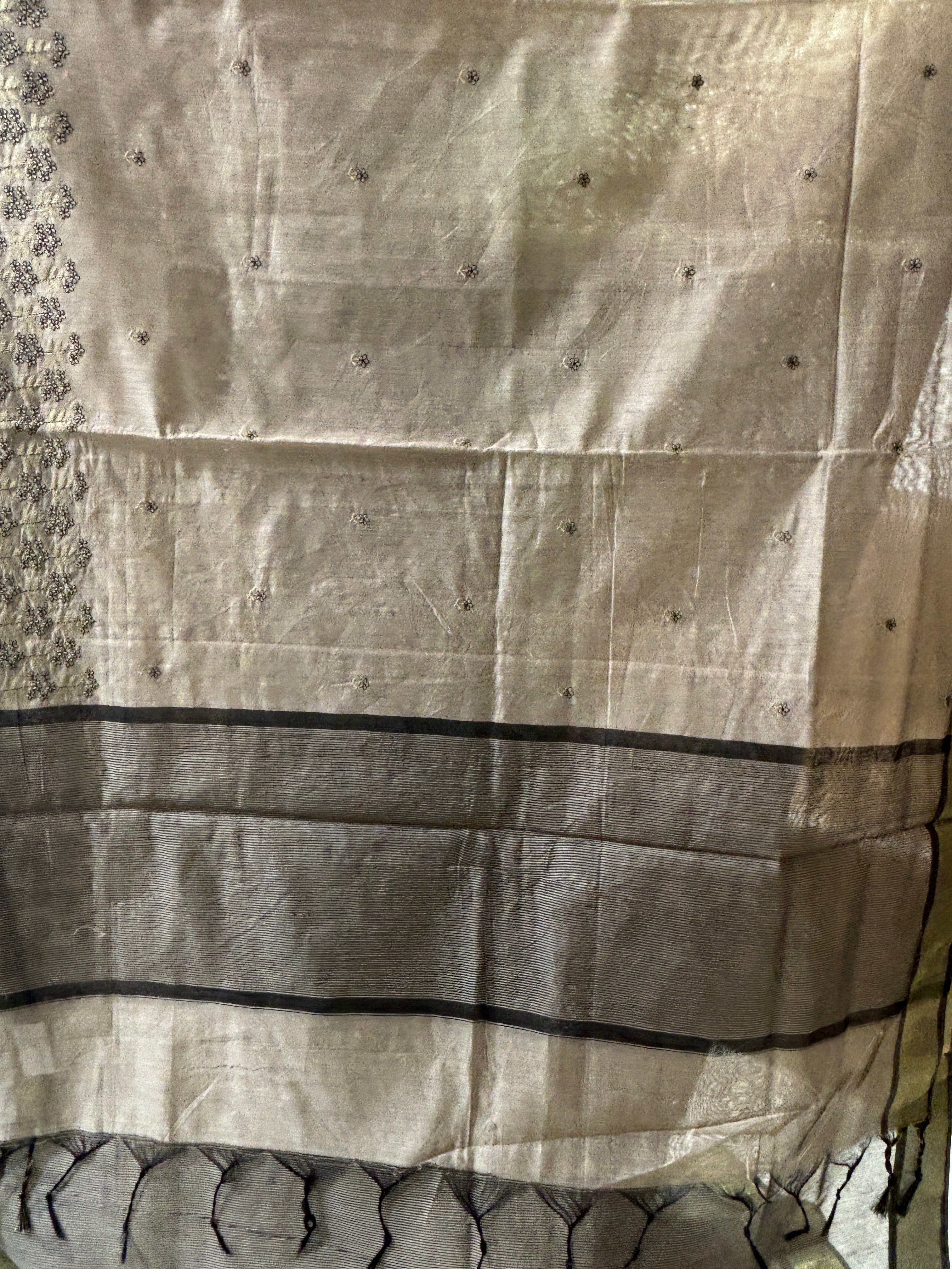 Banarasi cotton embroidery saree