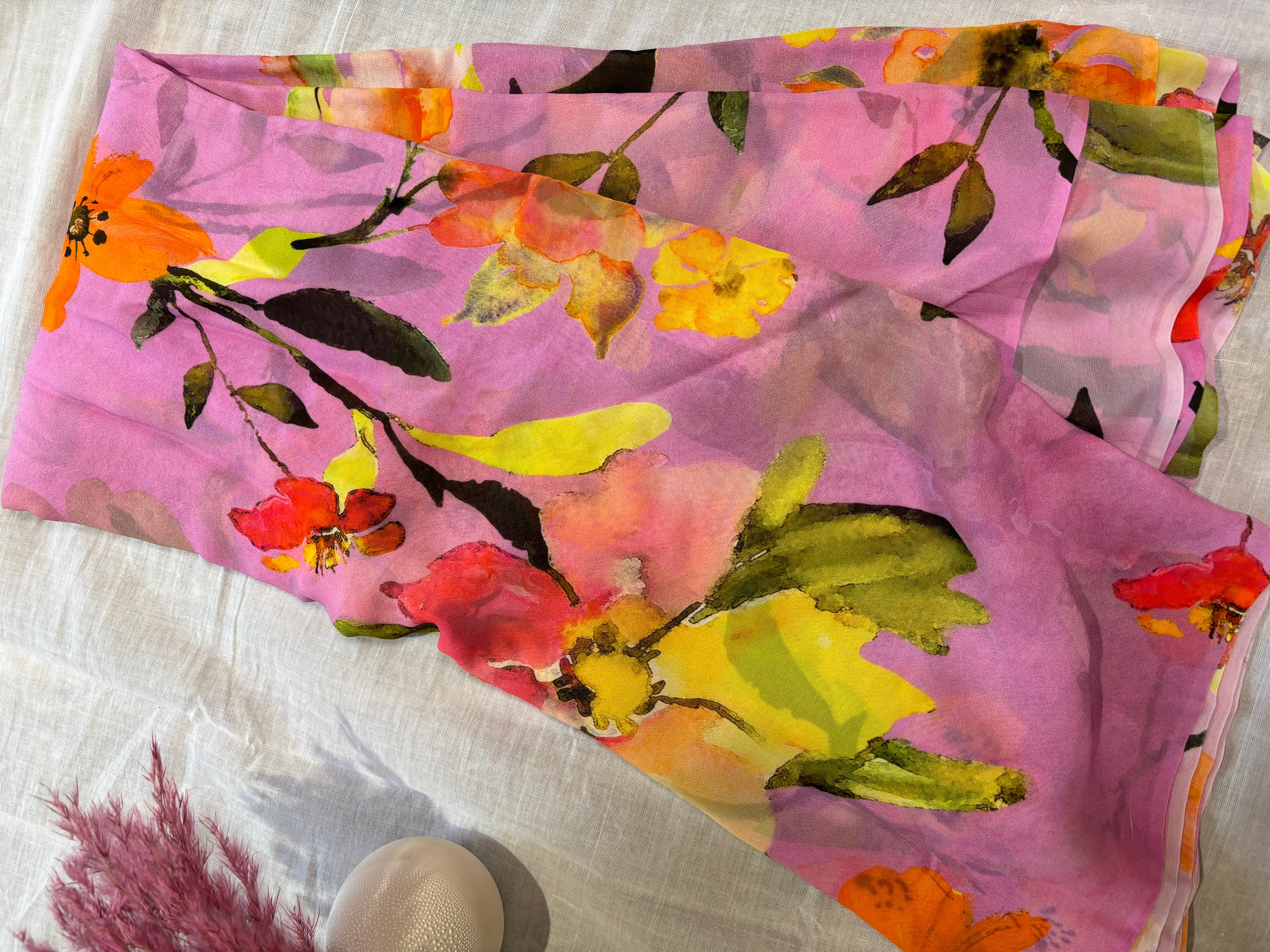 Pure georget digital printed sarees