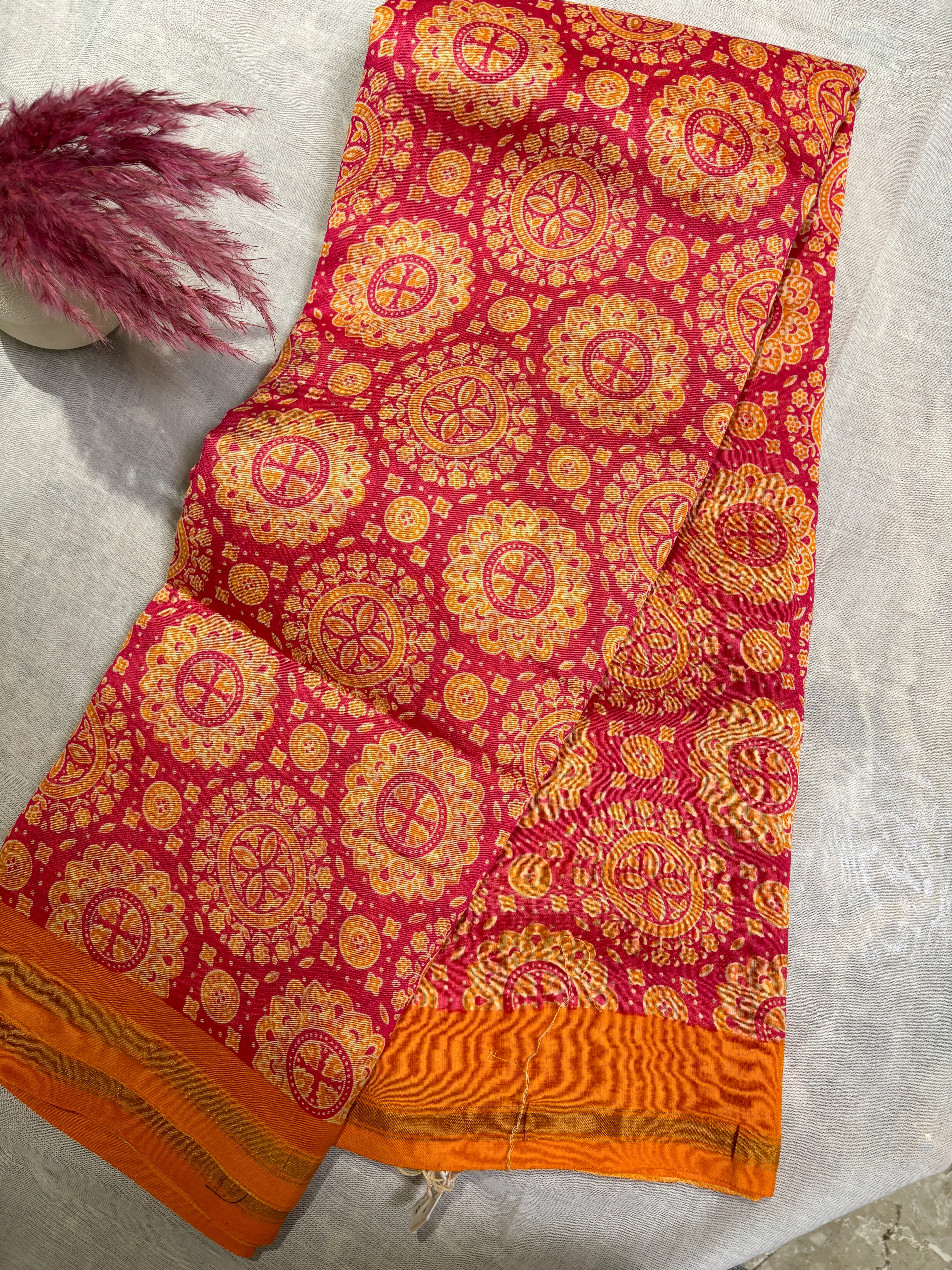 Soft printed Chanderi cotton
