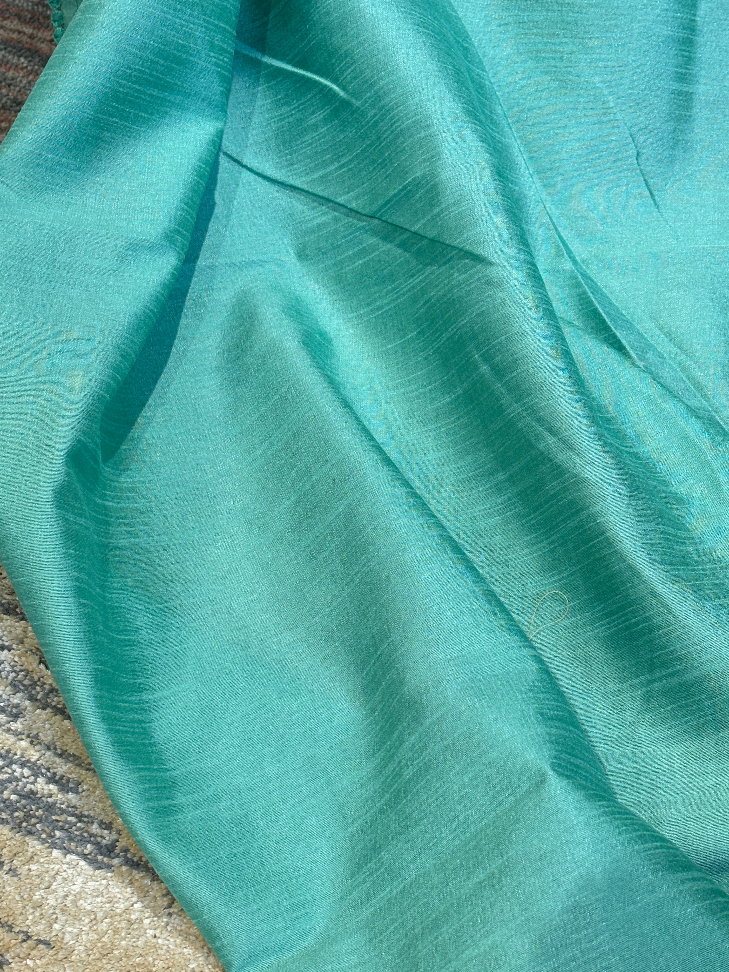 Pista green floral border embroidery Supernet saree