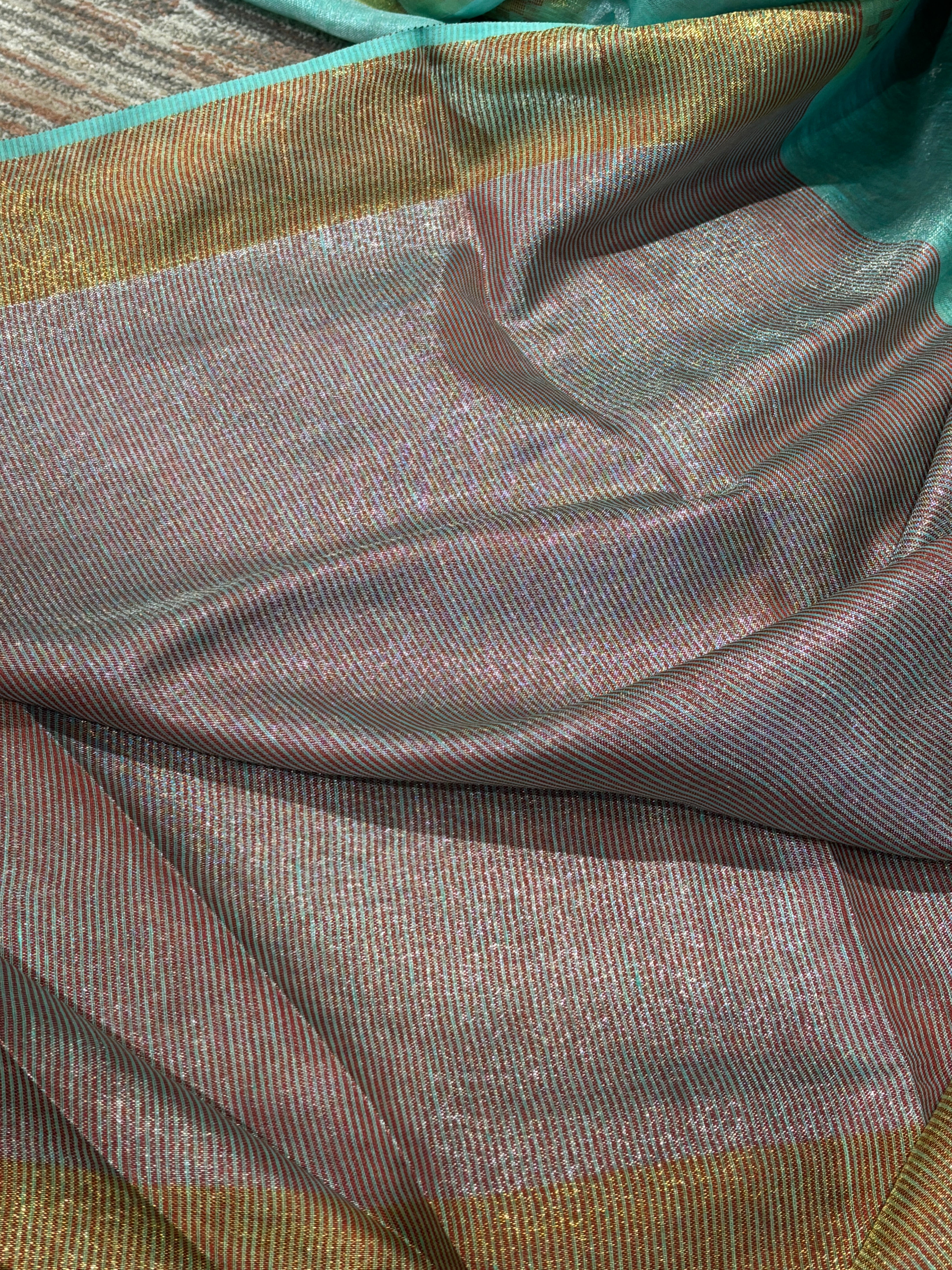 Tissue linen saree