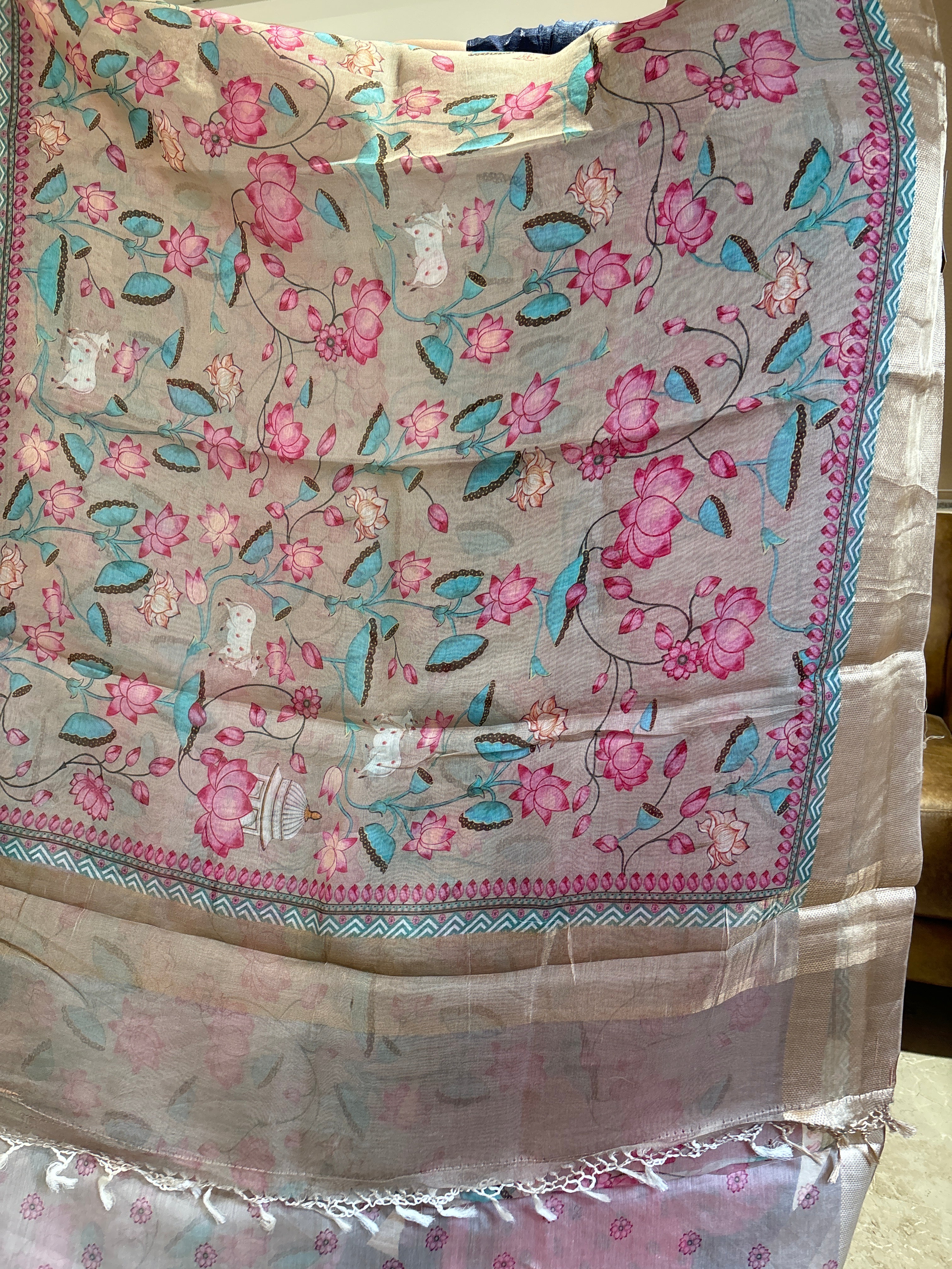 Pure silk maheshwari saree