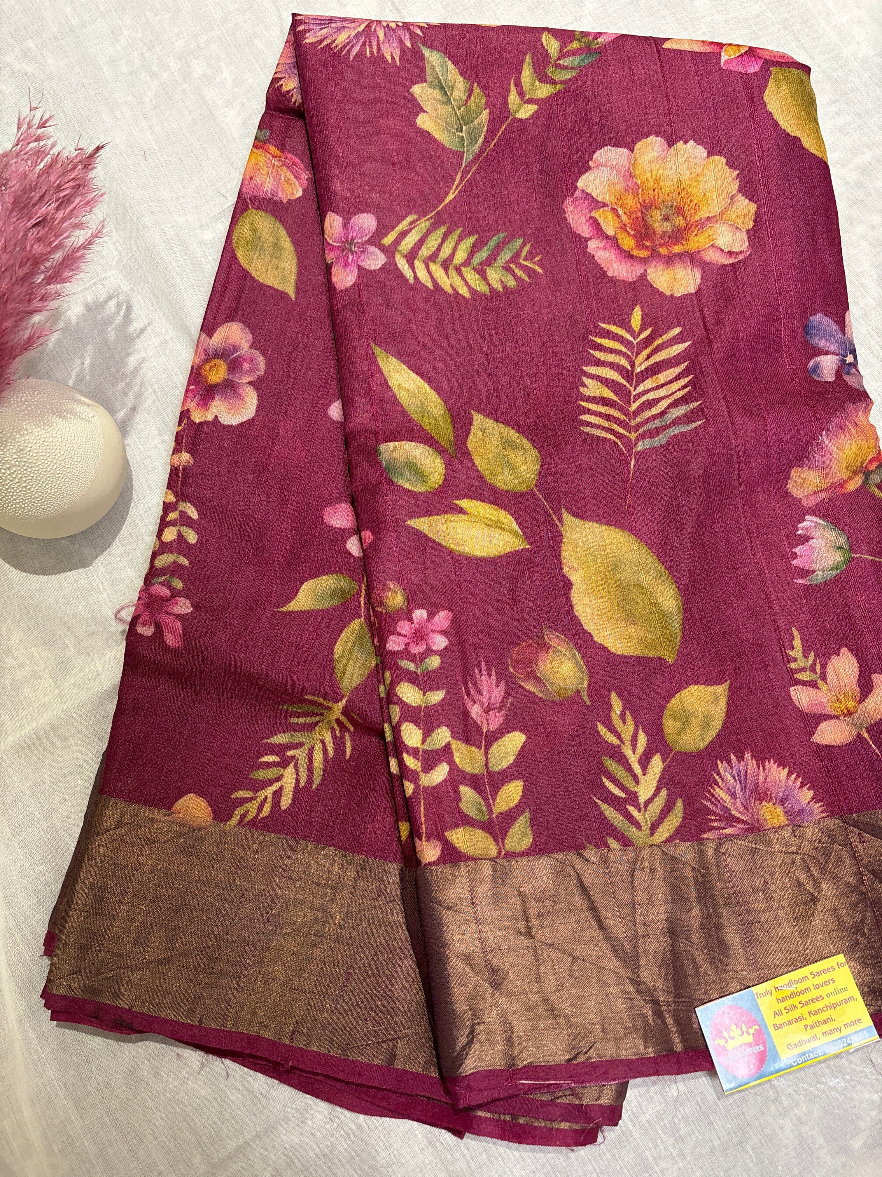 Pure Tusser silk saree
