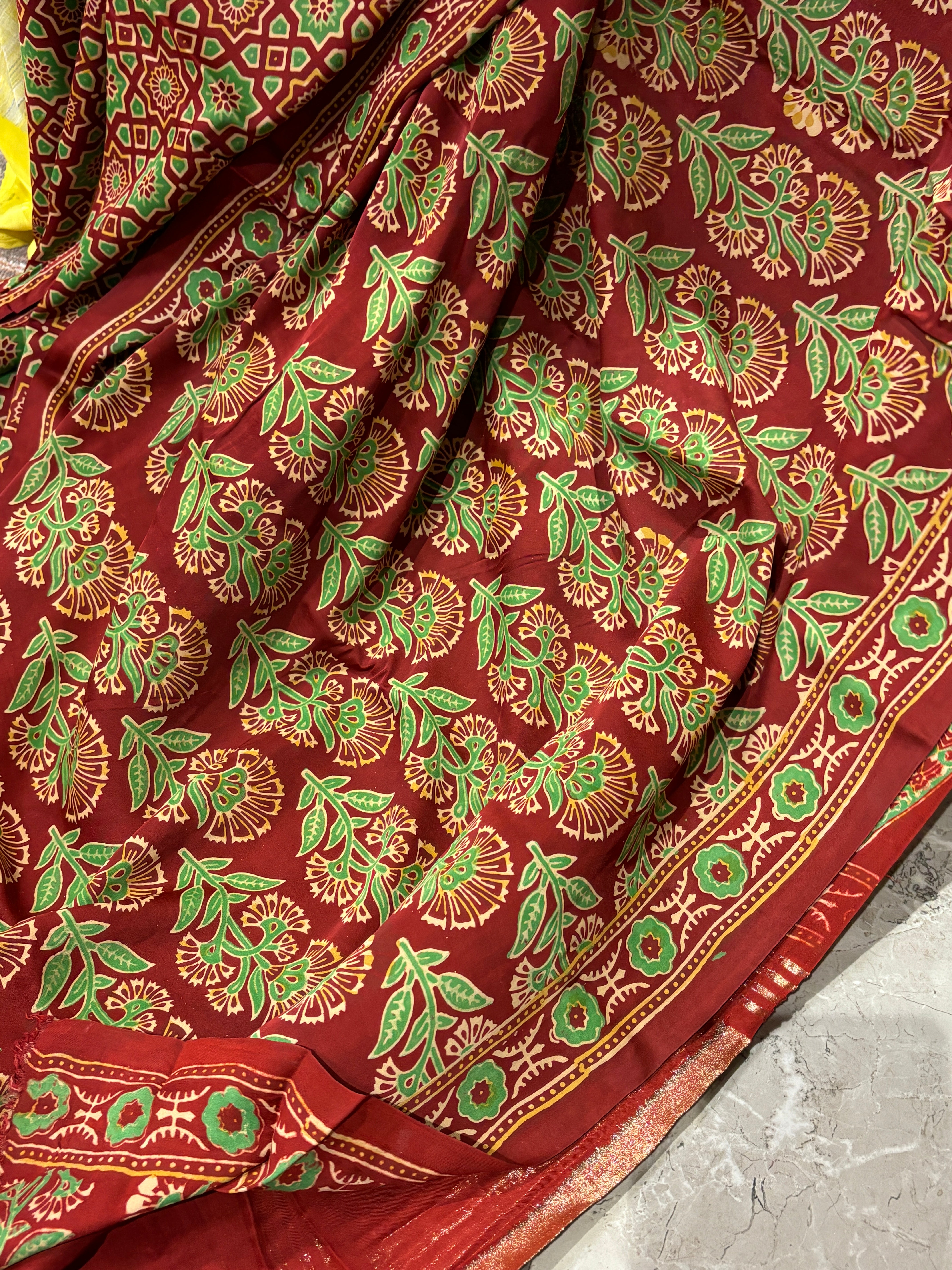 Modal silk Ajharkh sarees
