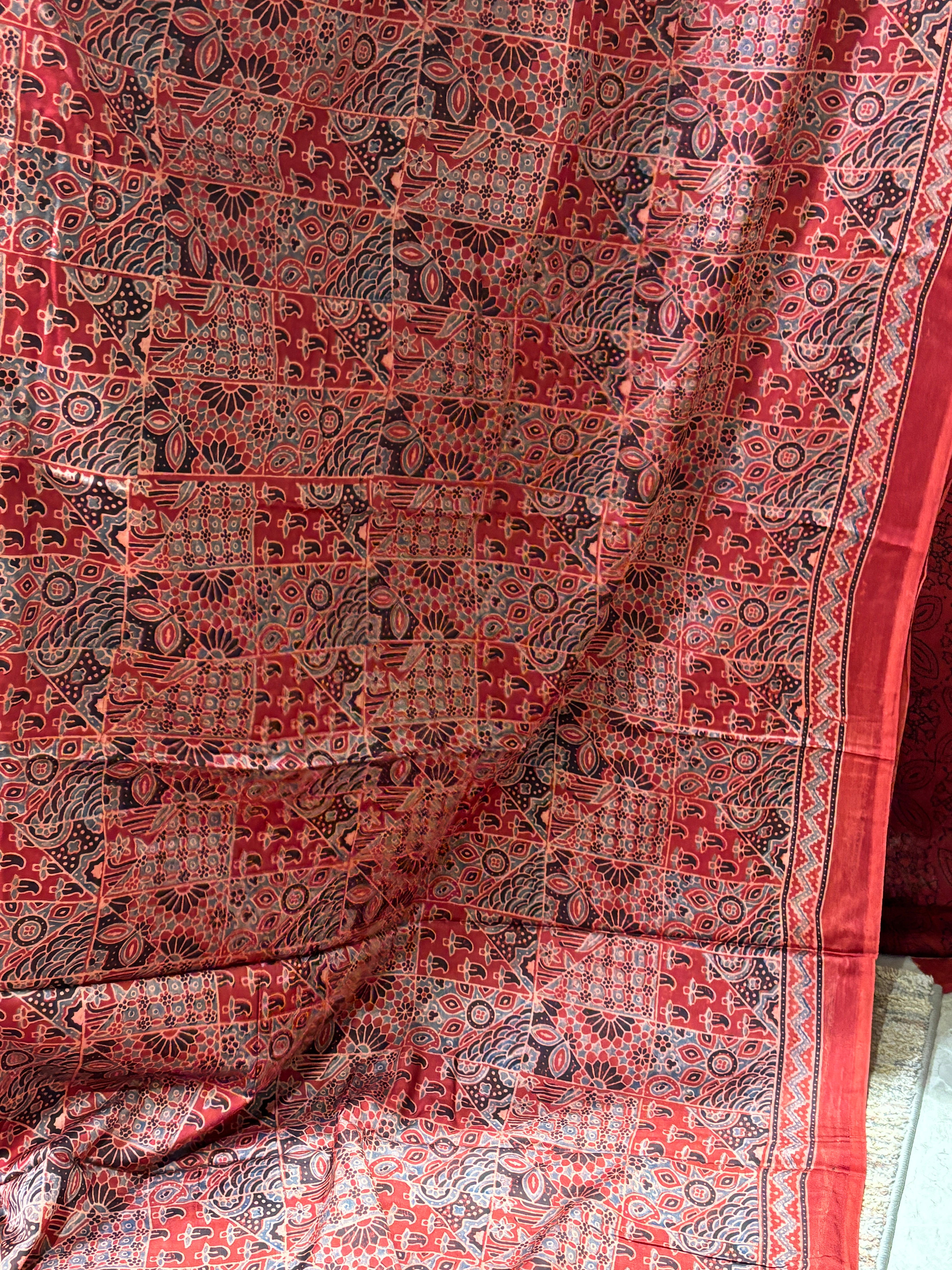 Modal silk Ajharkh sarees