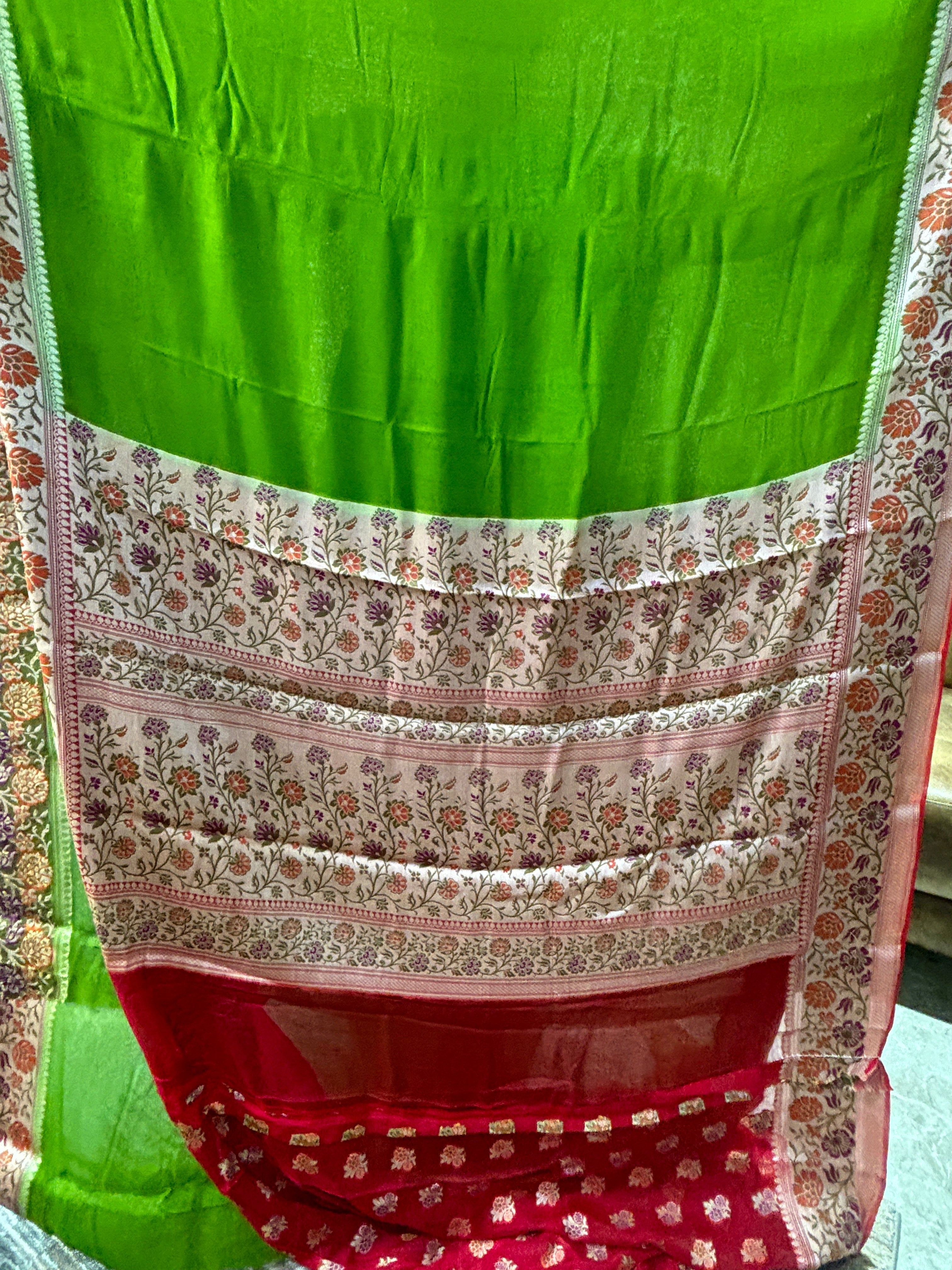 Pure khaddi chiffon georgette Banarasi saree