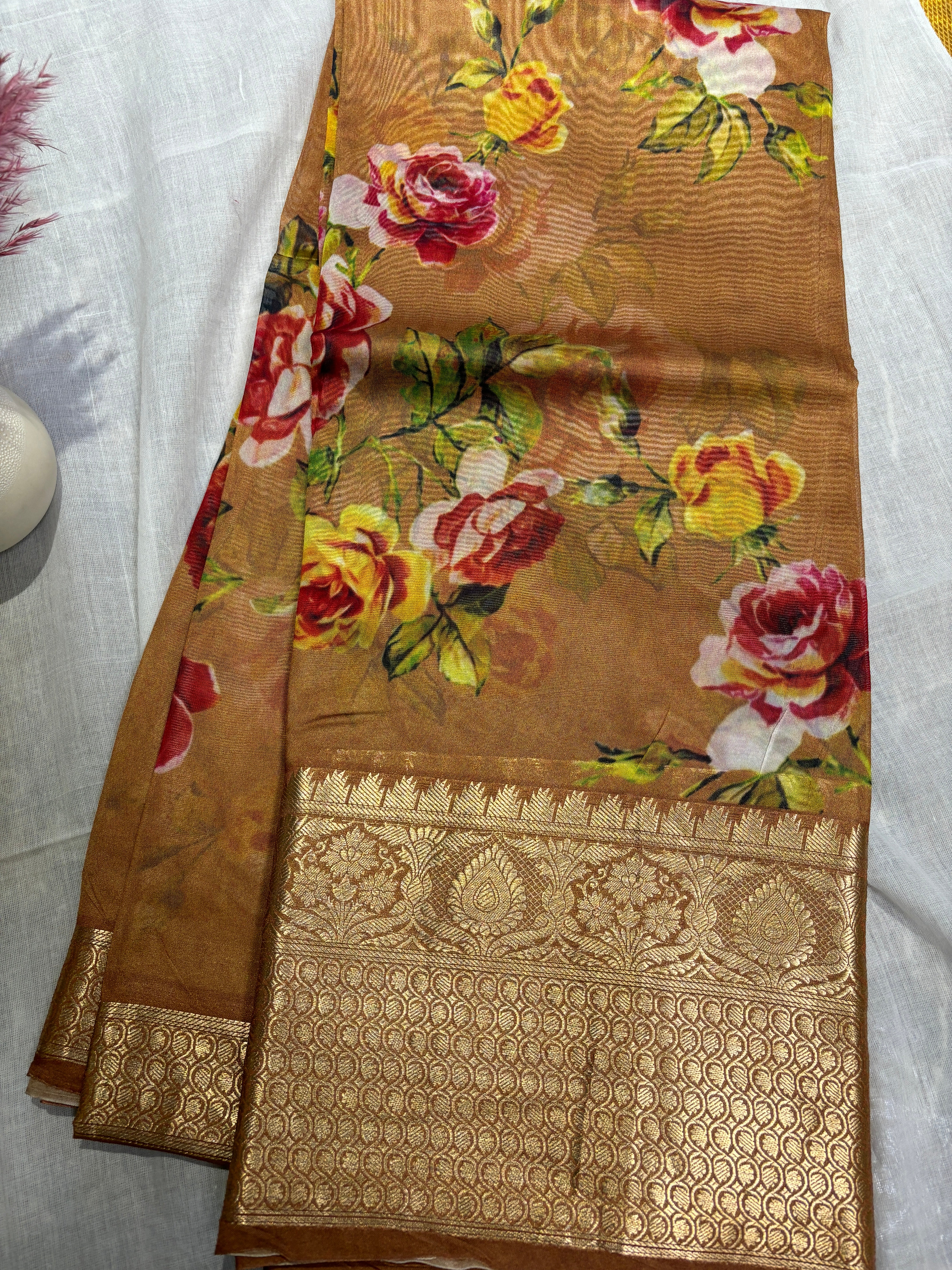 Pure georget floral sarees