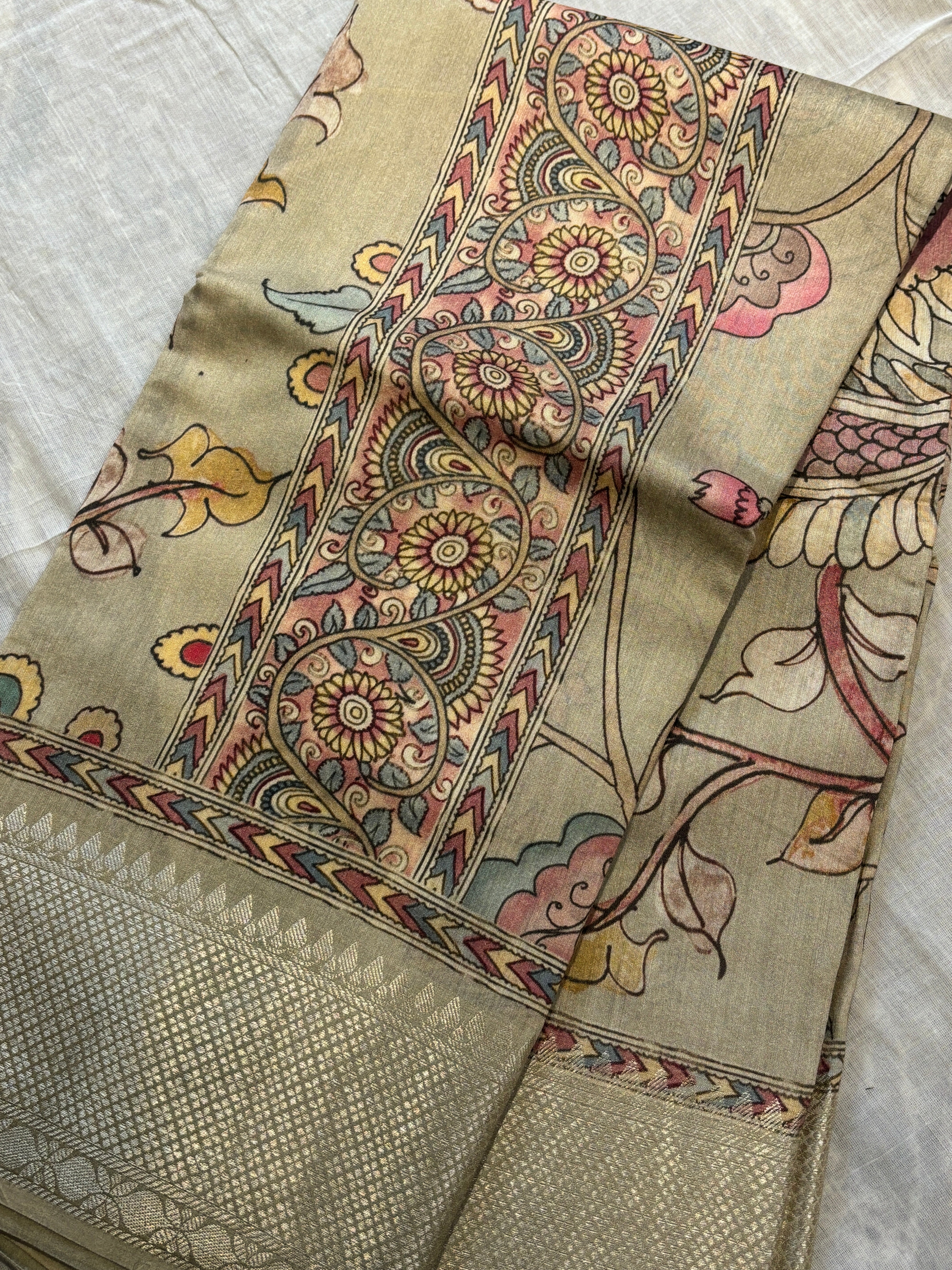 Munga silk Kalamkari saree
