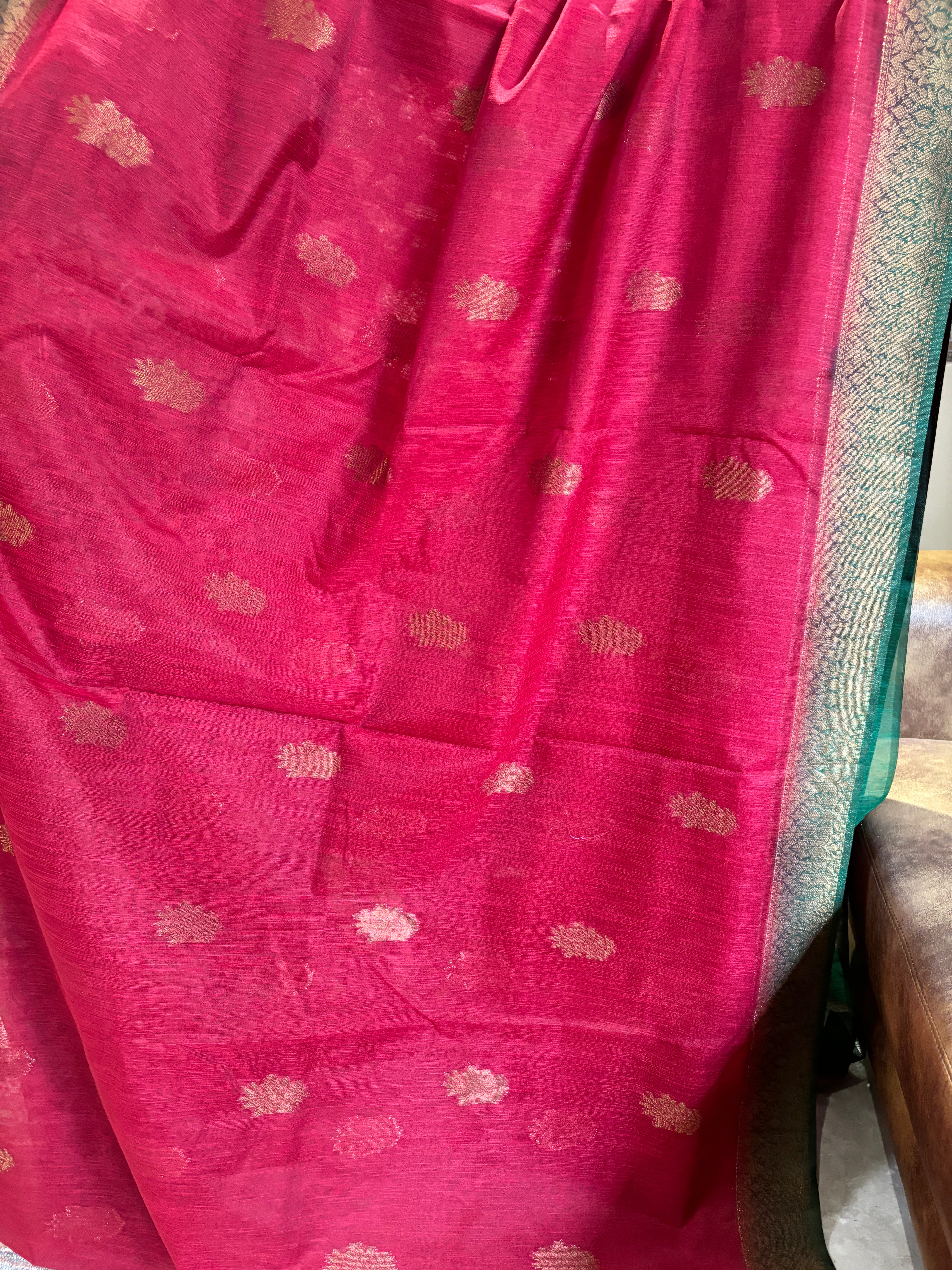 Cotton zari weaved saree