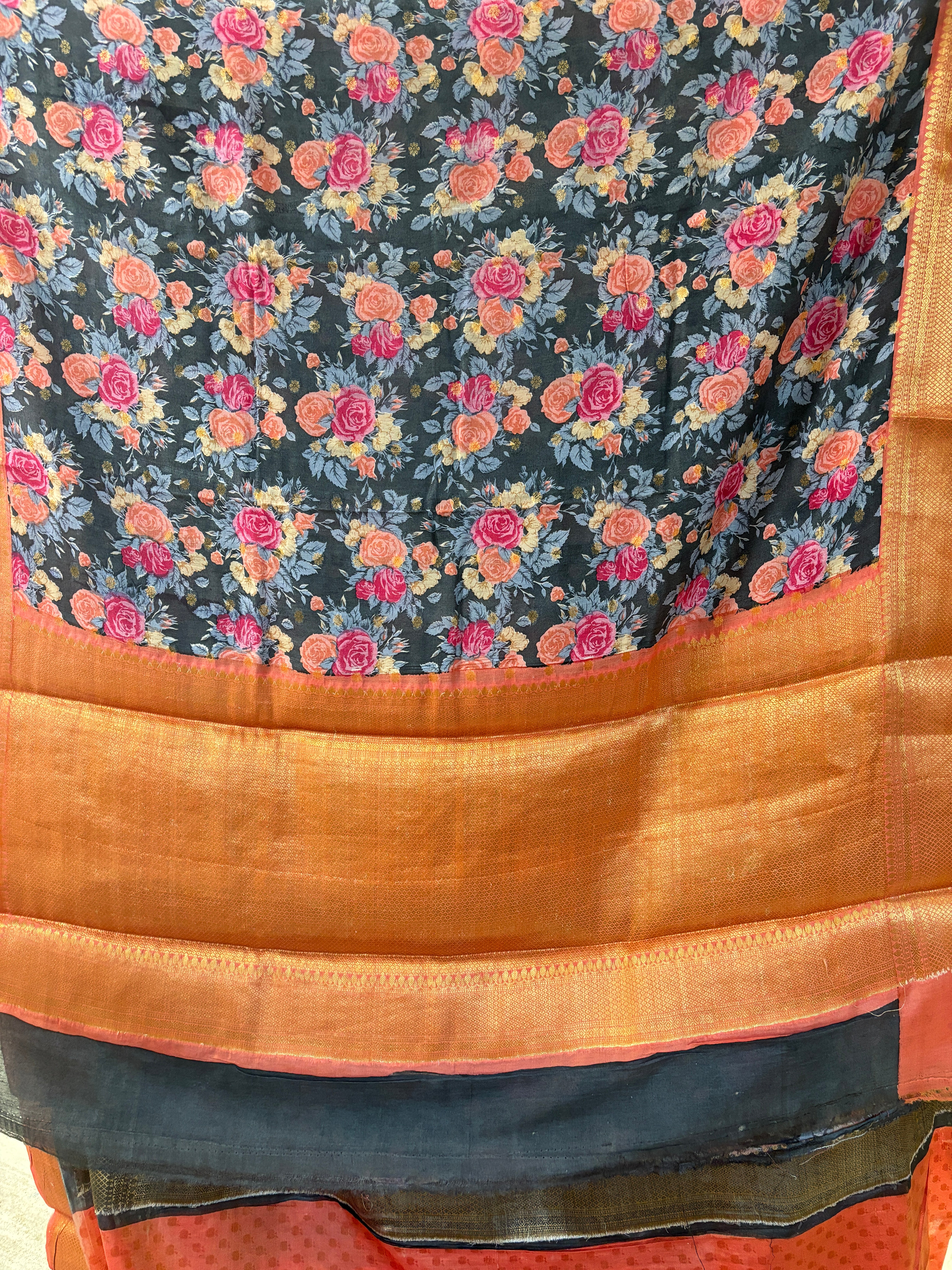 Digital printed munga saree