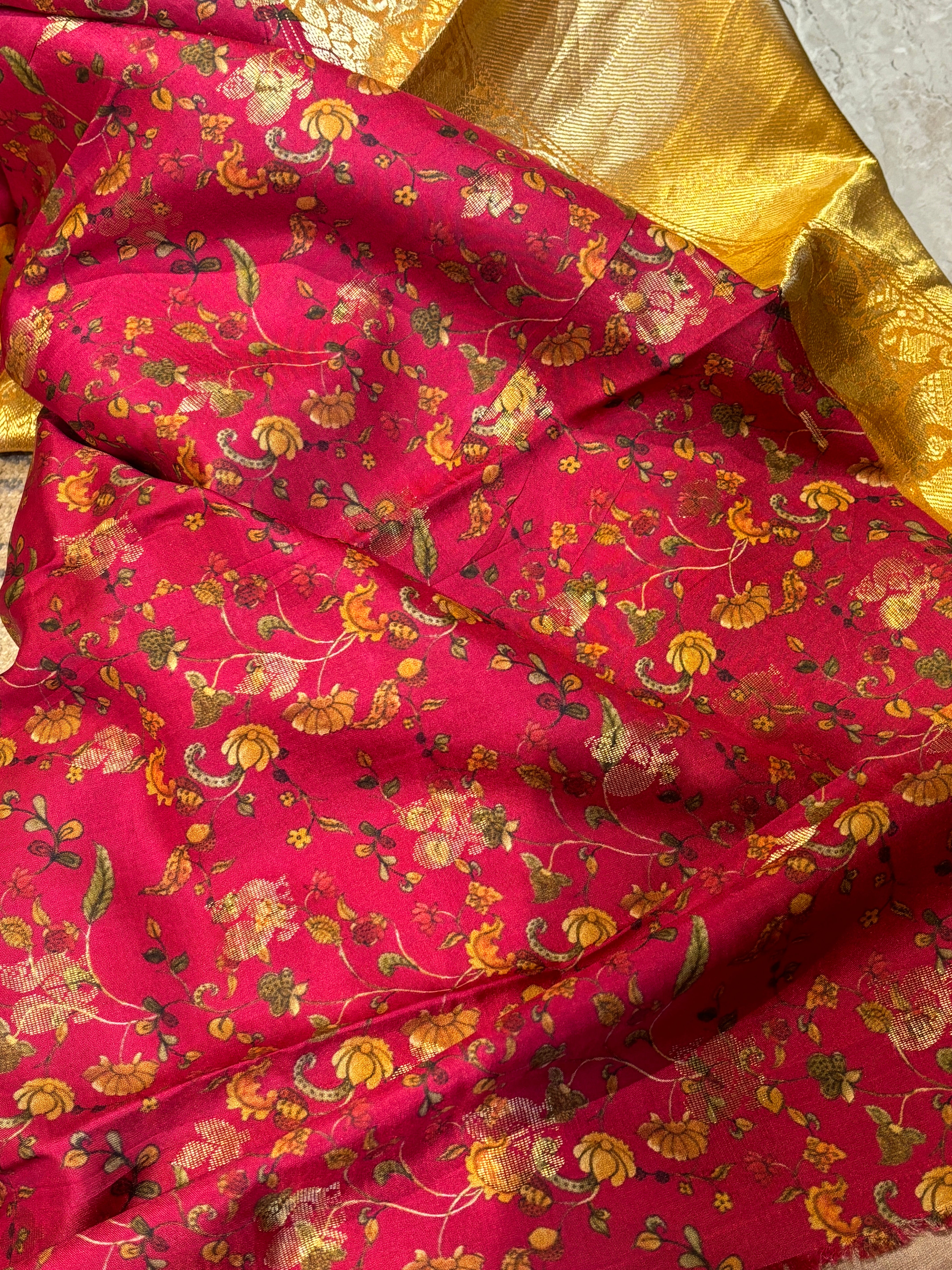 Digital printed Dharmavaram silk