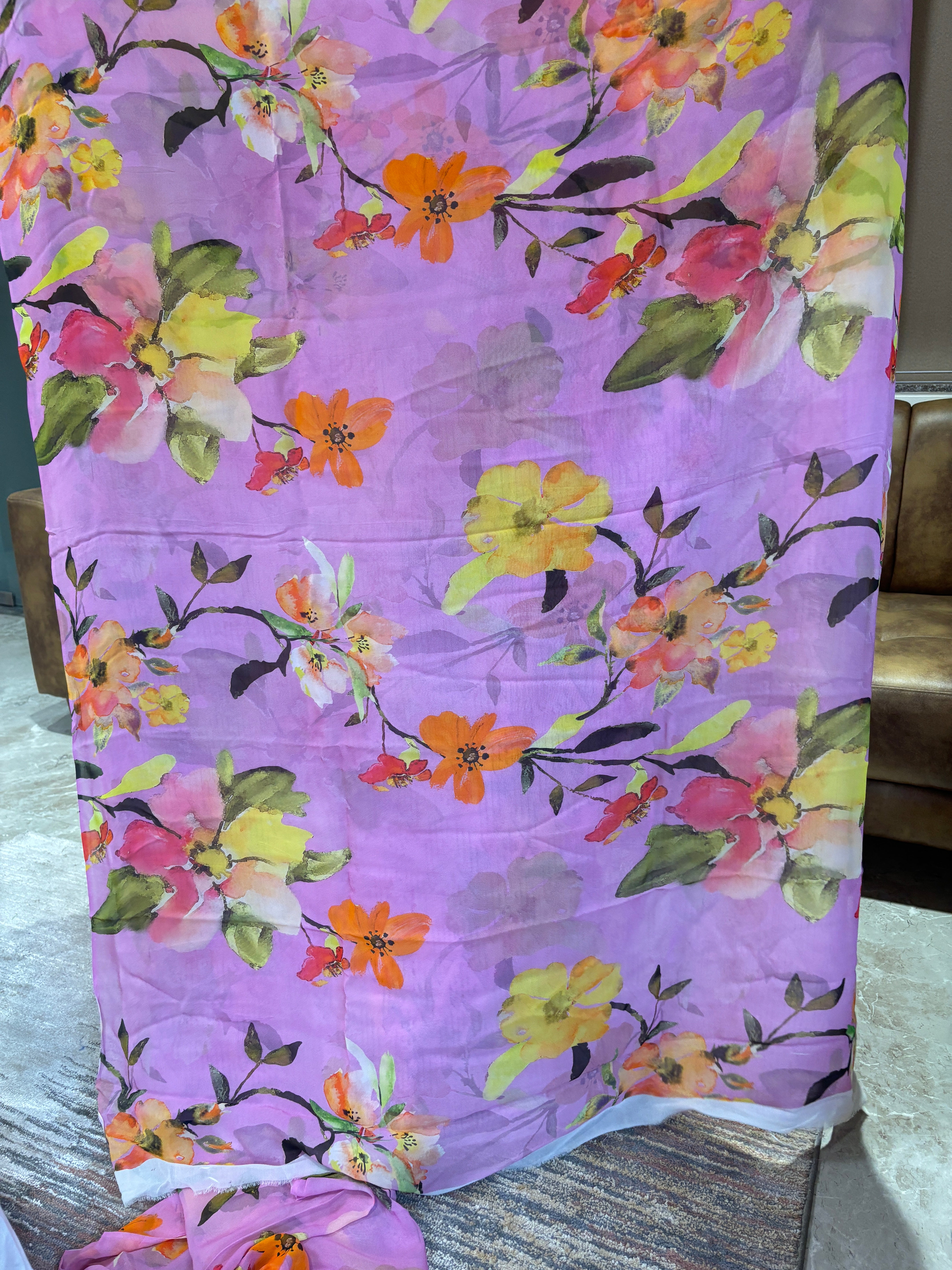 Pure georget digital printed sarees