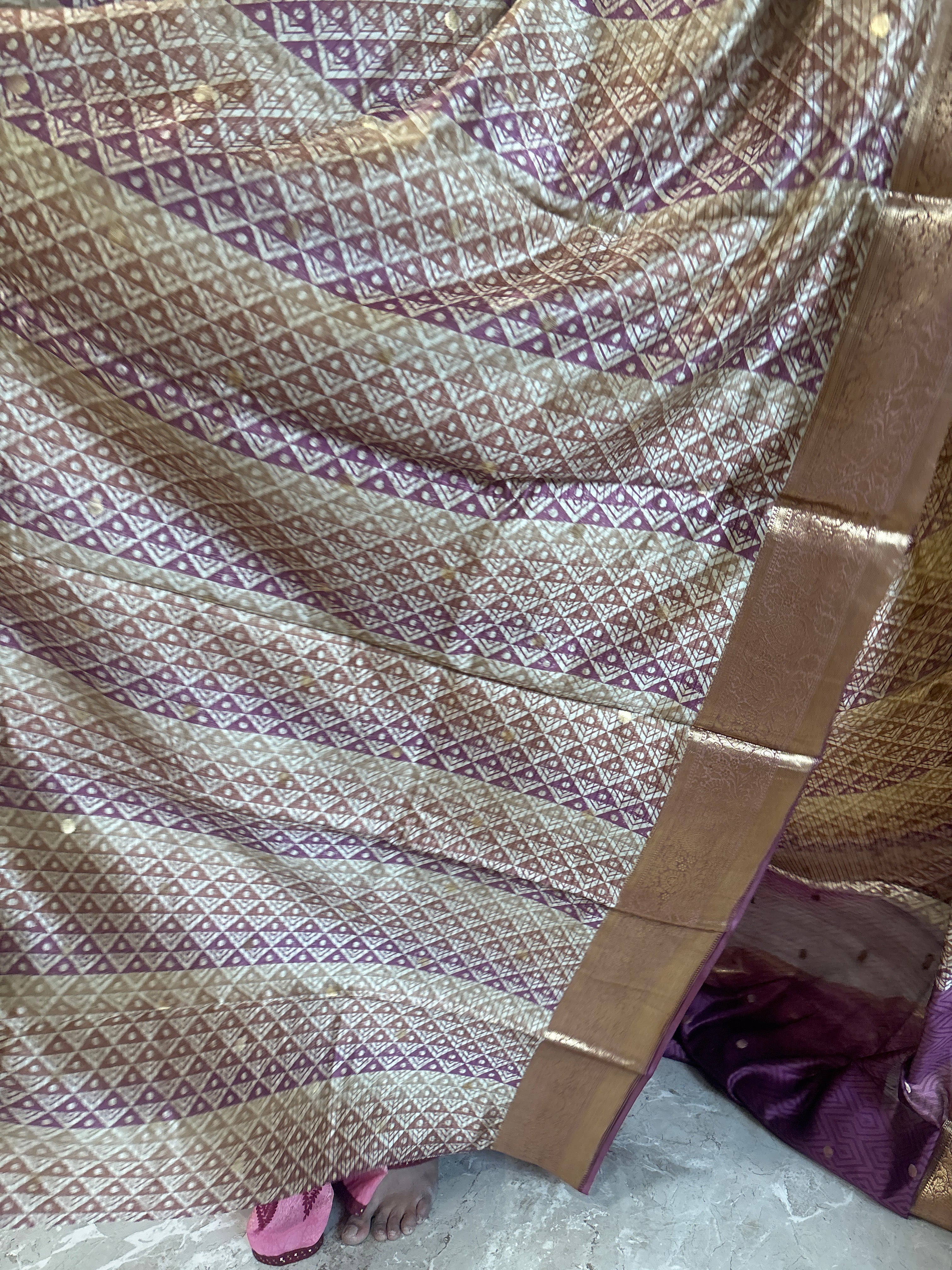 Pure crepe silk Banarasi saree