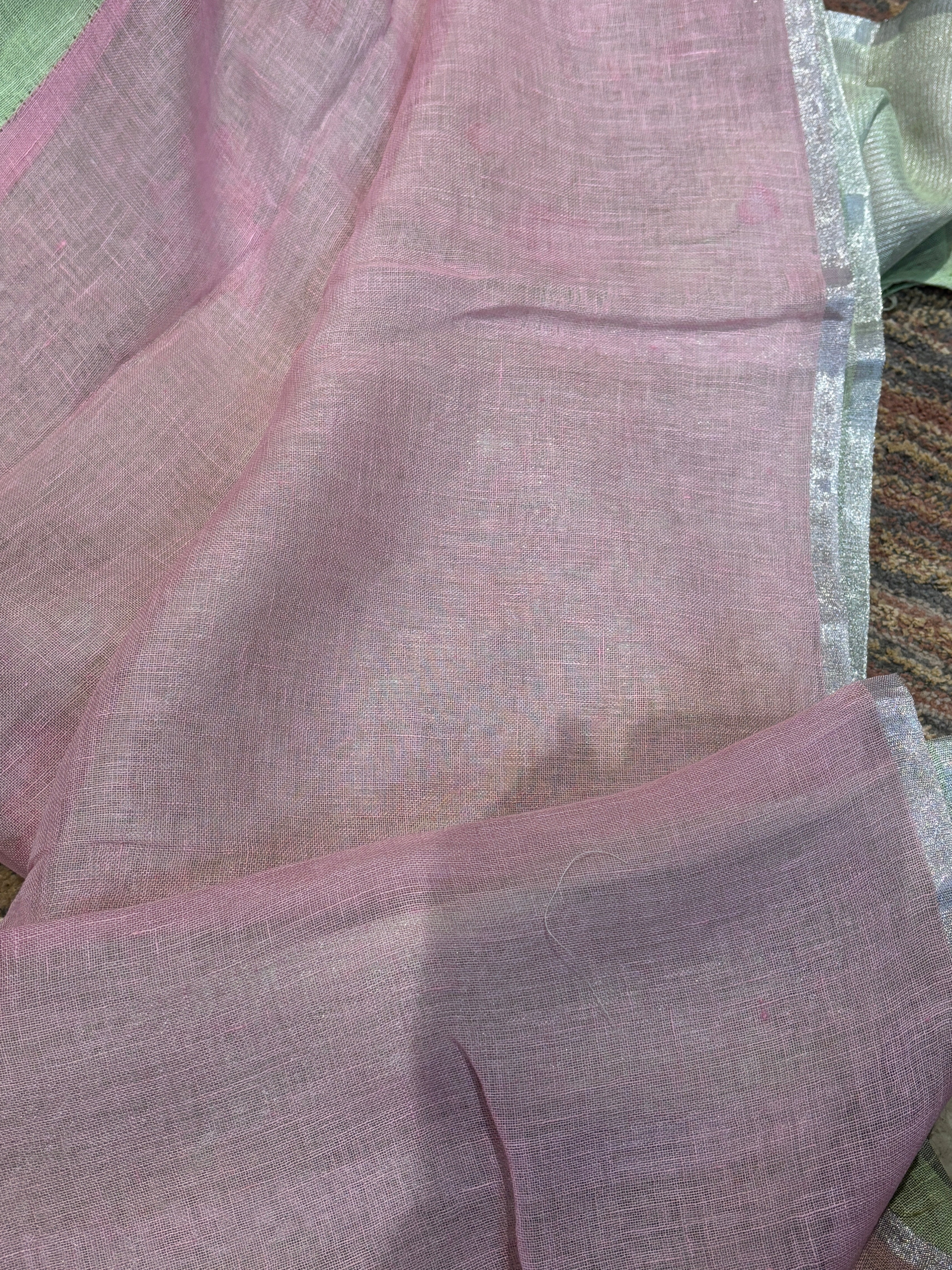 Pista green pure linen