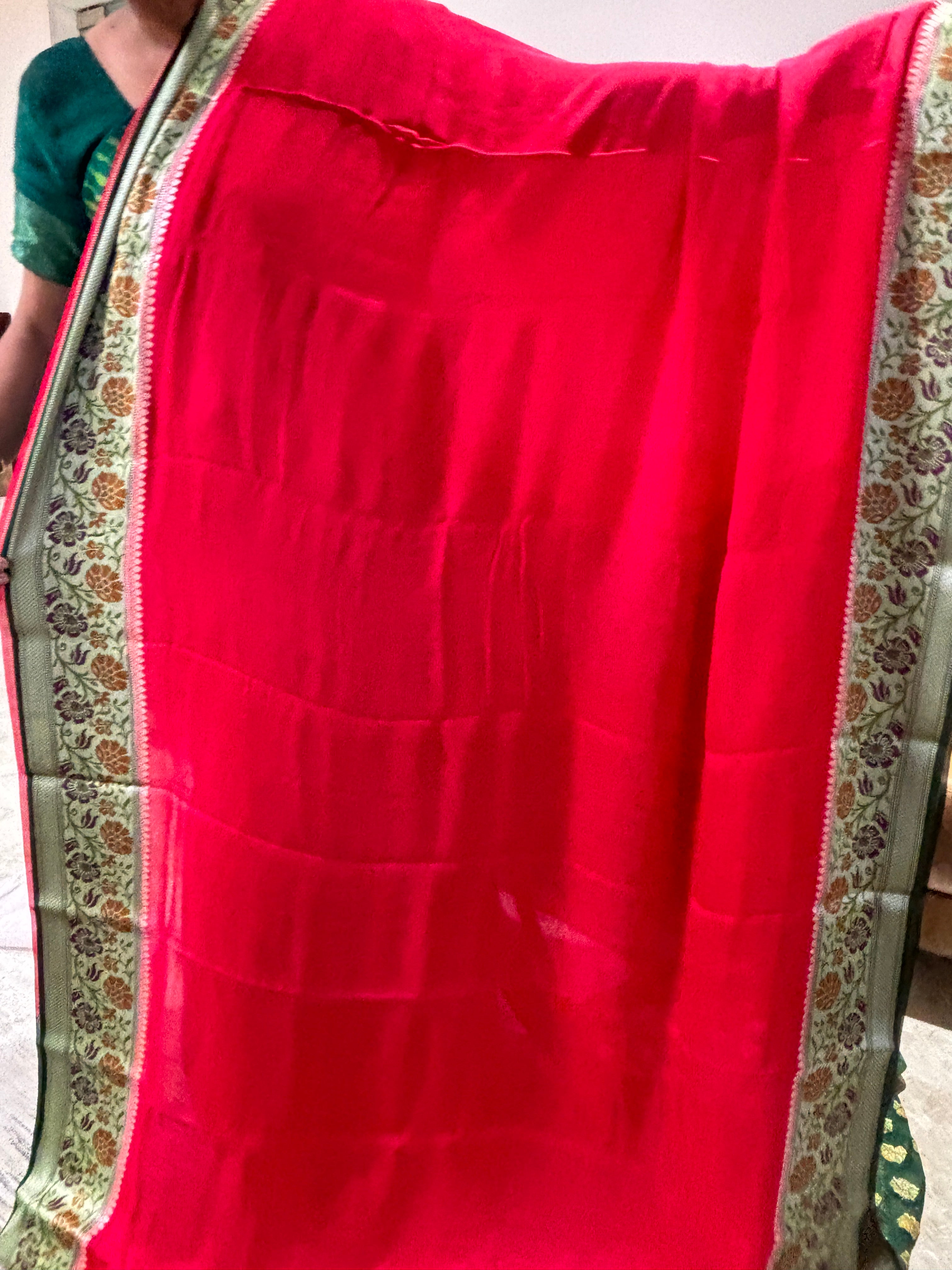 Pure khaddi chiffon georgette Banarasi saree