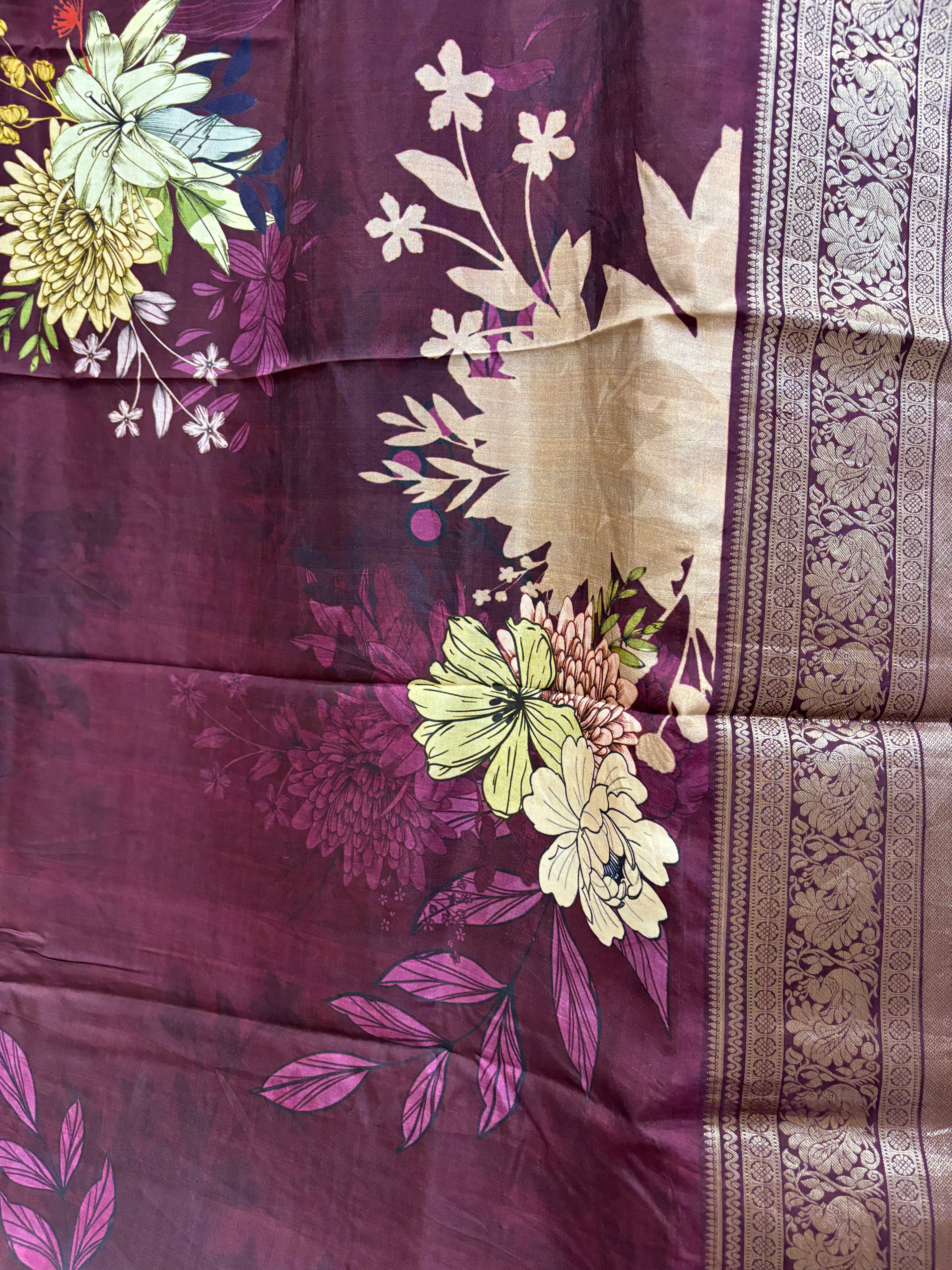 Pure silk digital printed saree